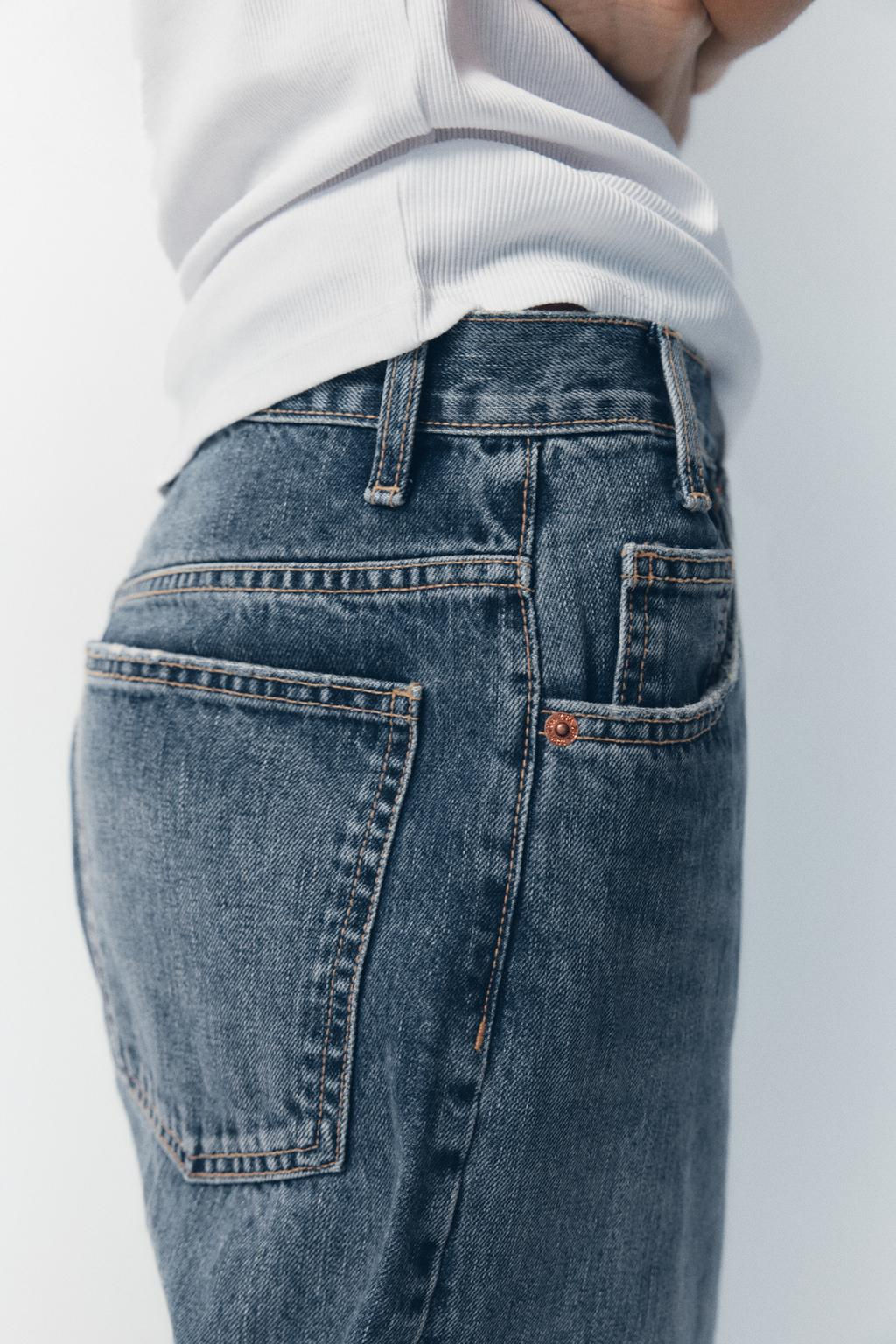 HIGH-WAIST TRF WIDE-LEG JEANS WITH CROSSOVER WAISTBAND - Zara фото 28