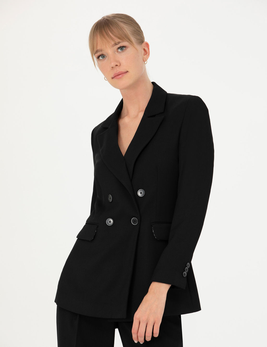 Siyah Kruvaze Slim Fit Ceket - Pierre cardin фото 2