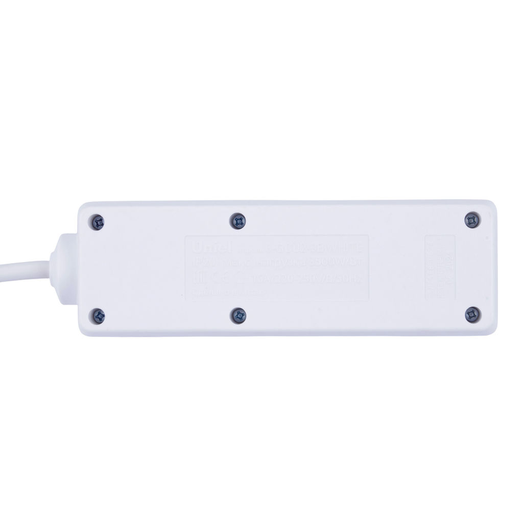S-GCU2-3B WHITE Удлинитель серии Ultra, шнур 3м., 2 гнезда, 16A, с/з. Белый. TM Uniel