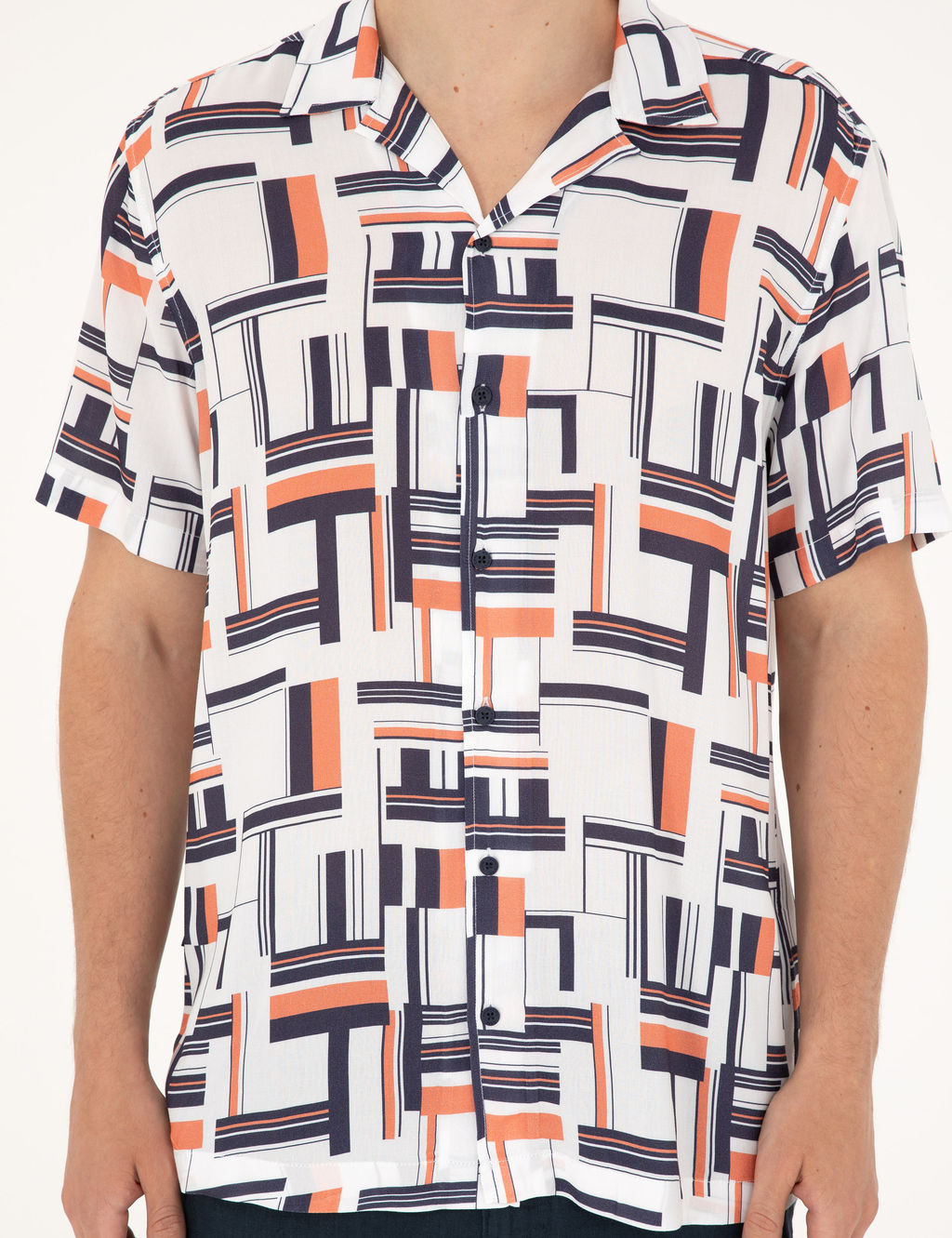 Lacivert Comfort Fit K_sa Kollu G_mlek