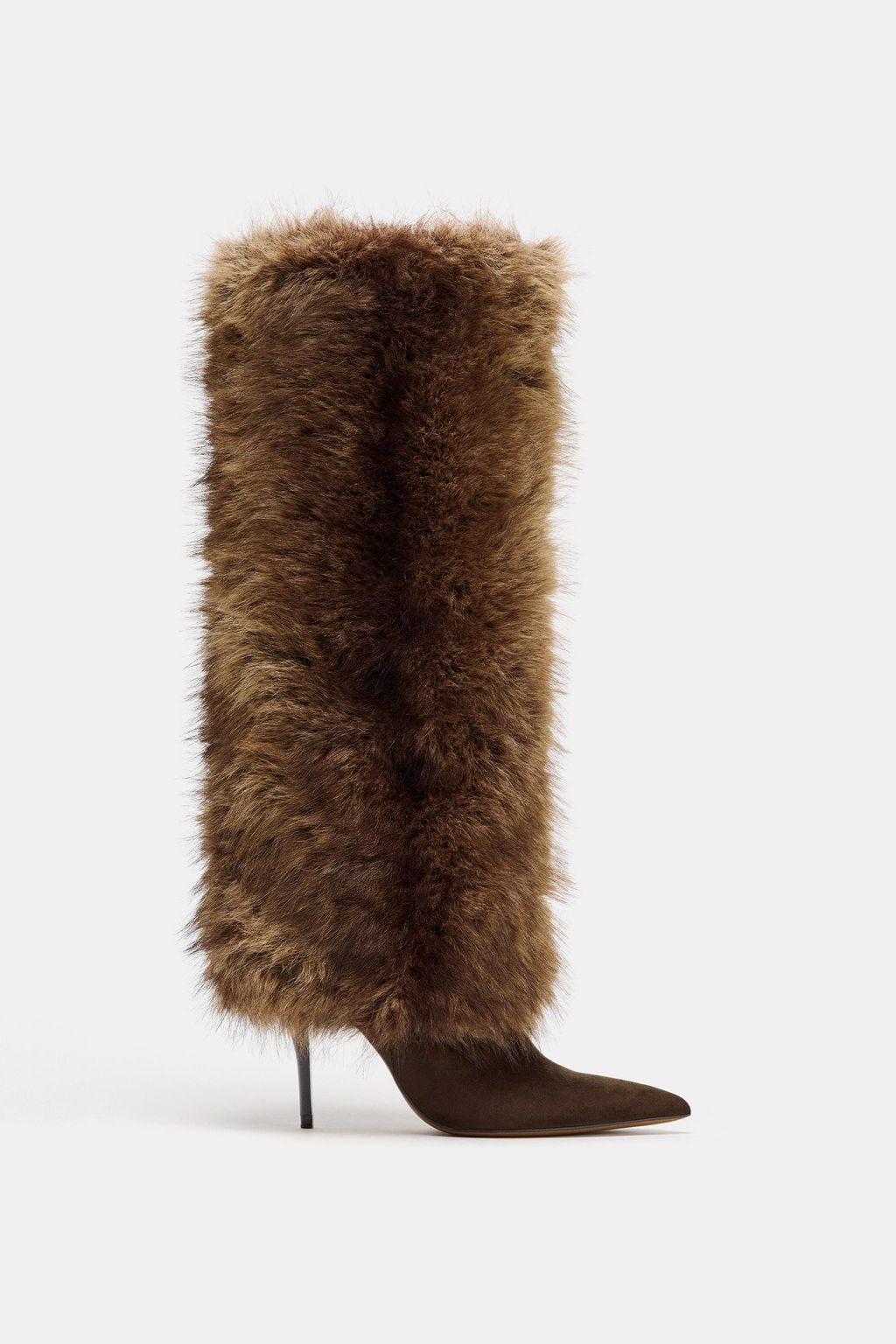 FAUX FUR HEELED BOOTS - Zara фото 7
