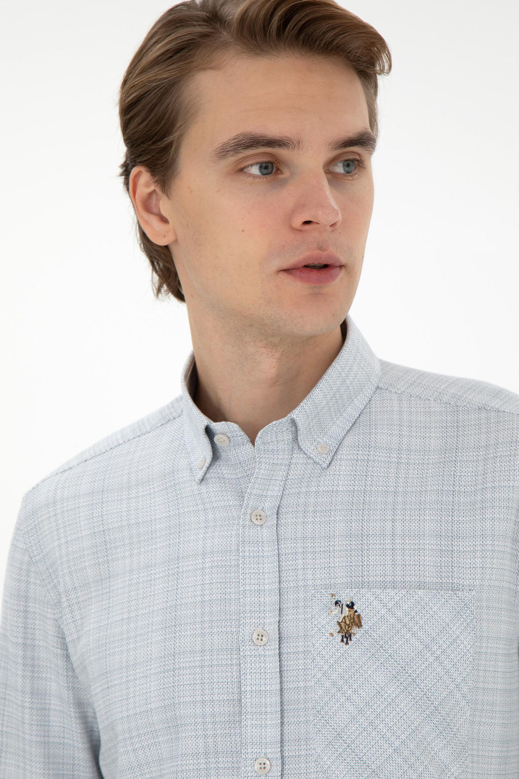 Мужская рубашка с длинным рукавом Stone Неожиданная скидка в корзине - U.s. polo assn фото 2