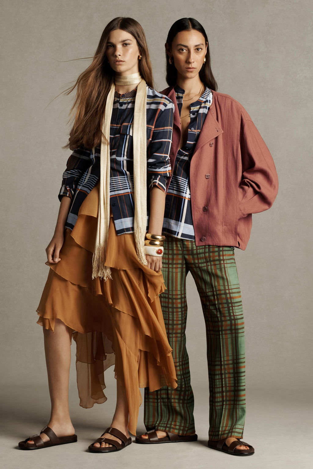 CHECK CROP FLARE TROUSERS ZW COLLECTION - Zara фото 2