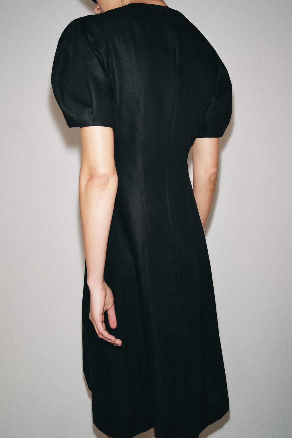 VESTIDO MIDI CON LINO ZW COLLECTION / Negro - Zara фото 7