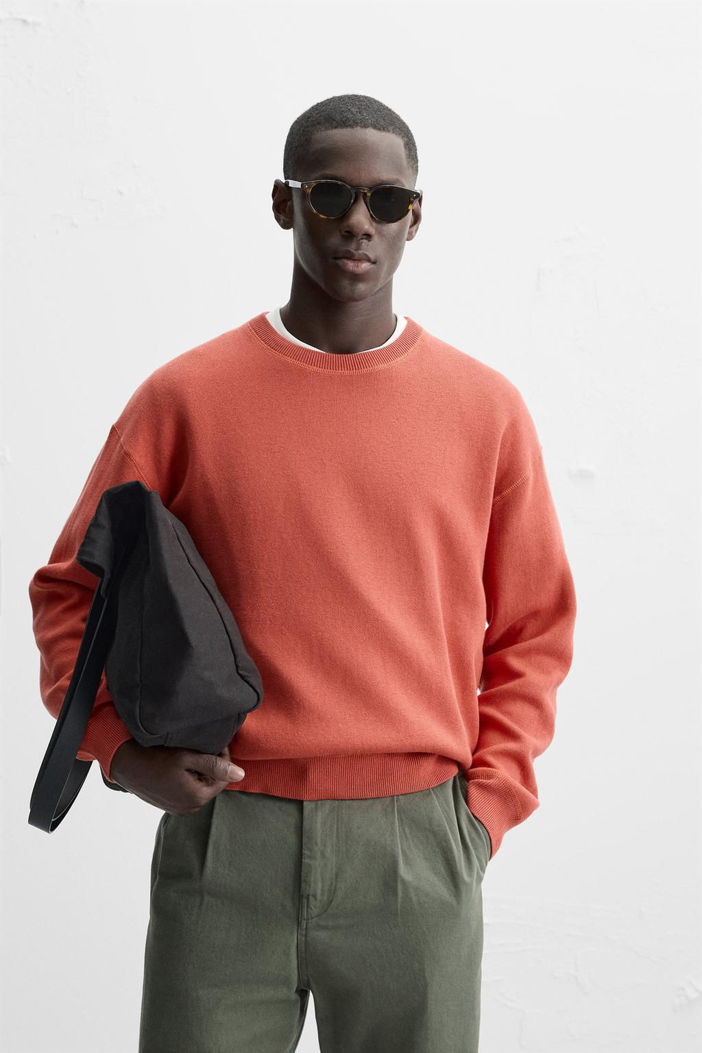 RELAXED FIT COTTON BLEND SWEATER - Zara фото 26