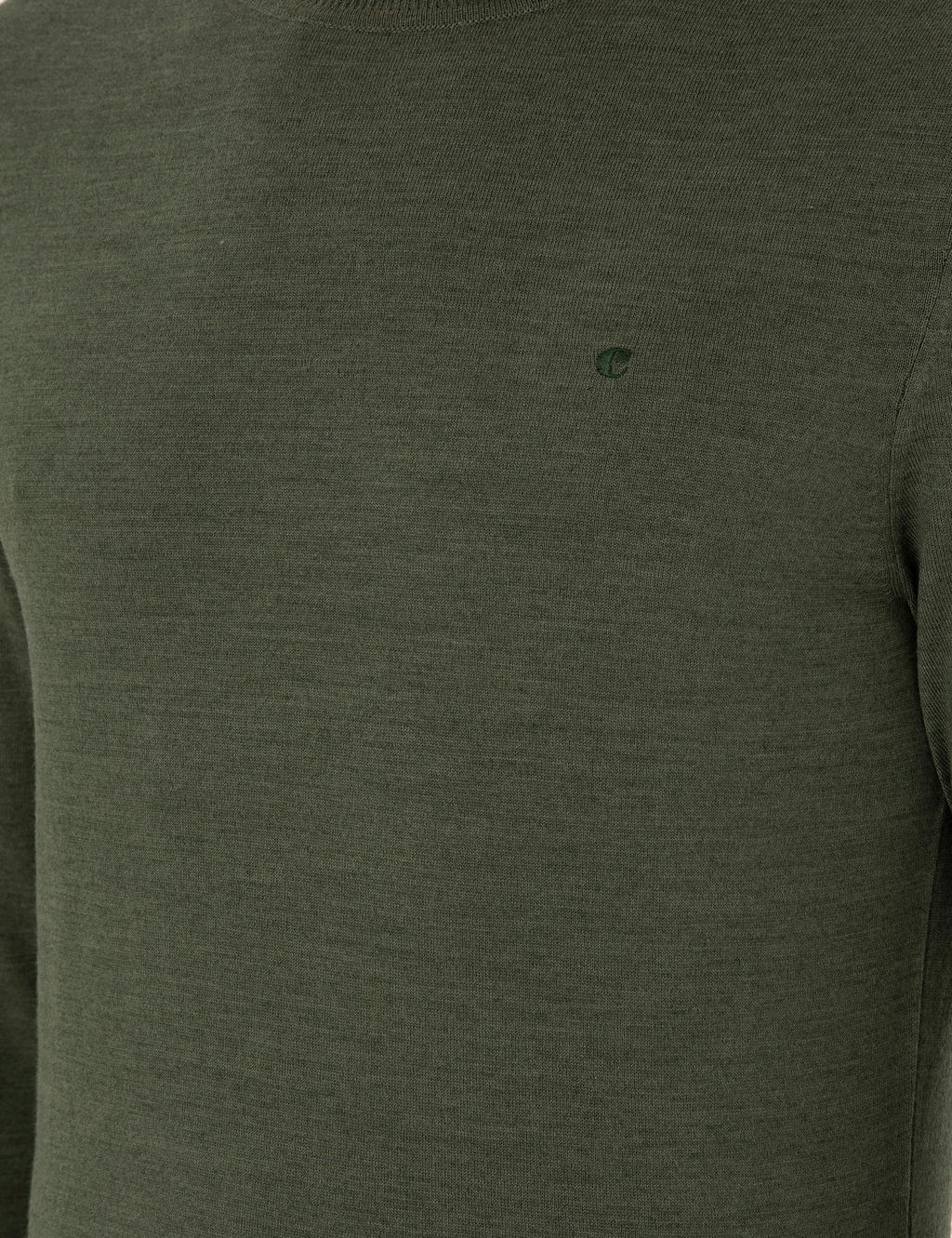 Базовый свитер приталенного кроя цвета хаки - Cacharel фото 7