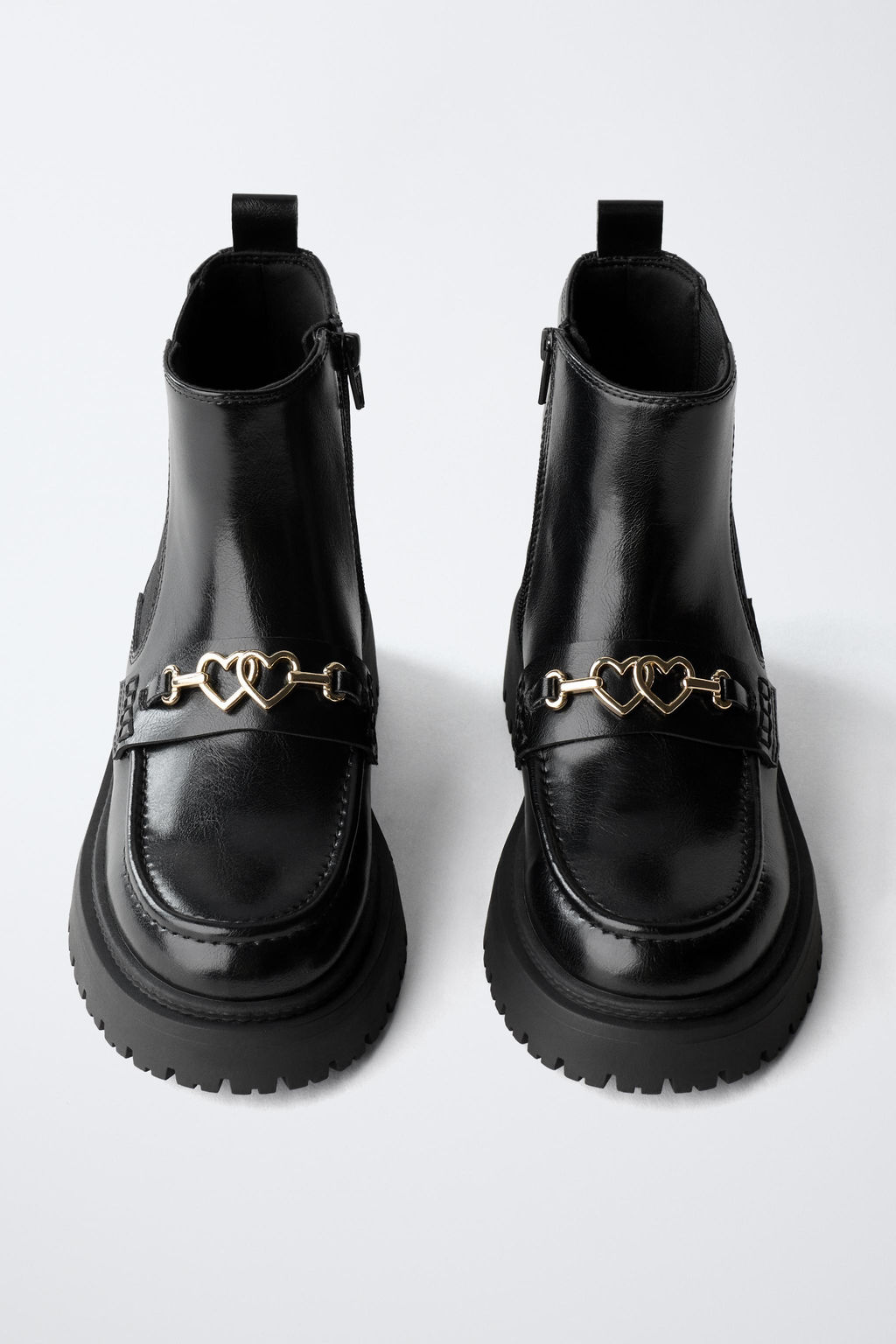 PATENT-FINISH CHELSEA ANKLE BOOTS WITH HEART DETAIL - Zara фото 4