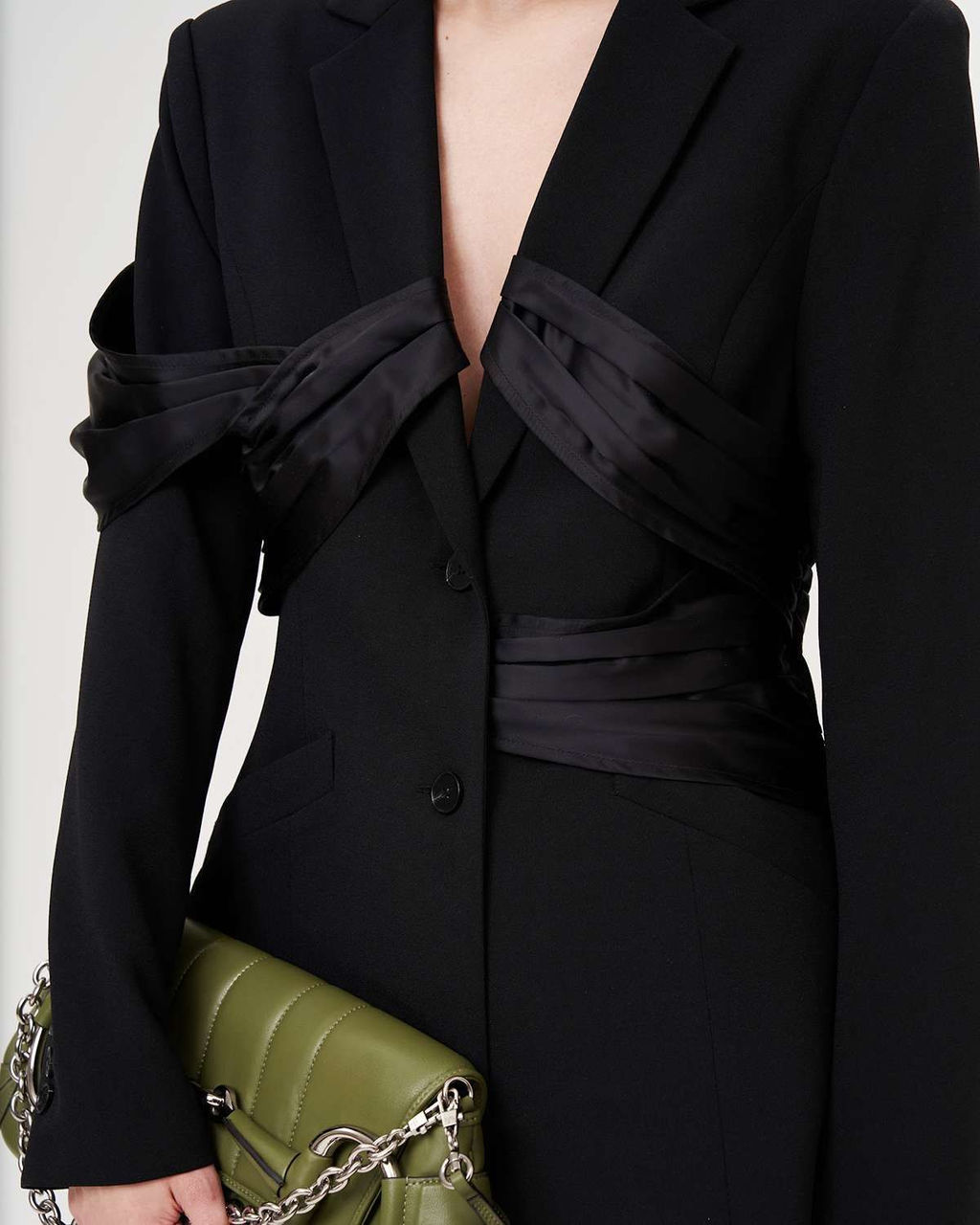 Пиджак приталенный с драпировкой JP001 - Sahar art lab фото 9