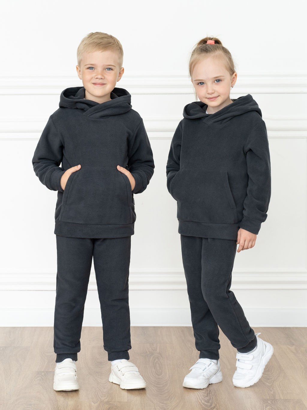 Костюм детский флисовый антрацит 7043г(ш) (104, 56)