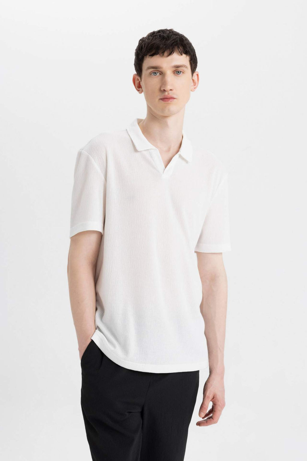Modern Fit Basic Duz K?sa Kollu Polo Tisort - Defacto фото 8