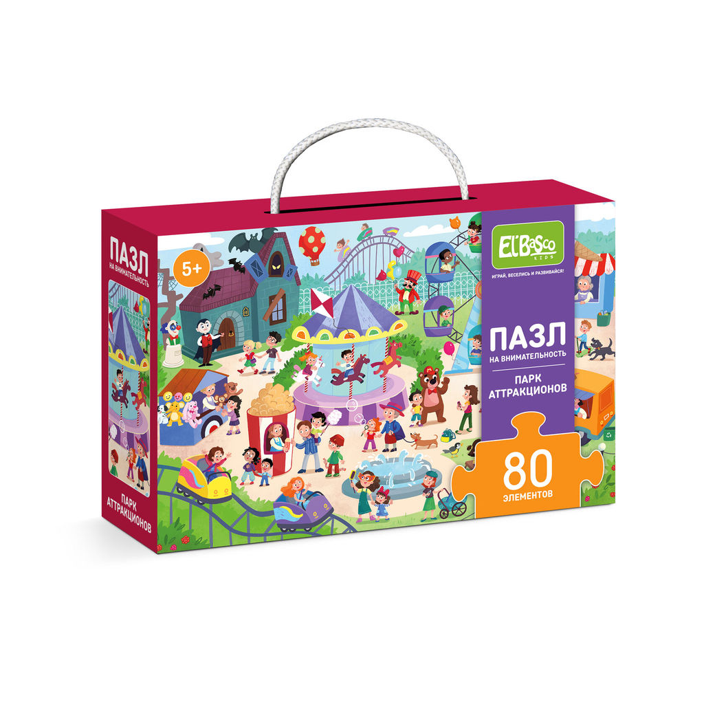 ElBascoKids / Пазл на внимательность Зимняя деревня 80 элементов - El`BascoKids фото 38