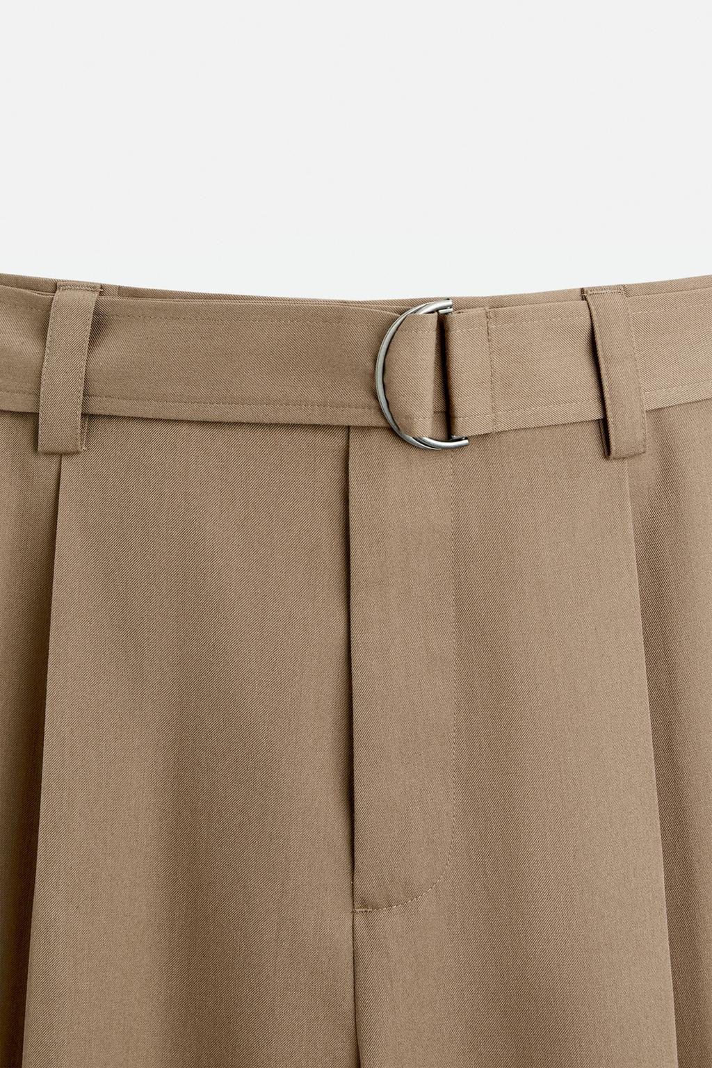 BELTED PLEATED TROUSERS - Zara фото 26