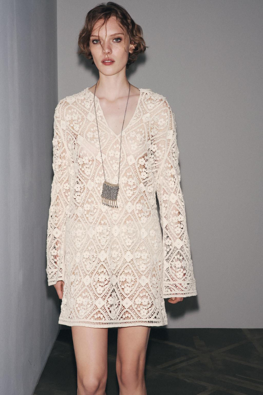 ZW COLLECTION CROCHET MINI DRESS - Zara фото 5