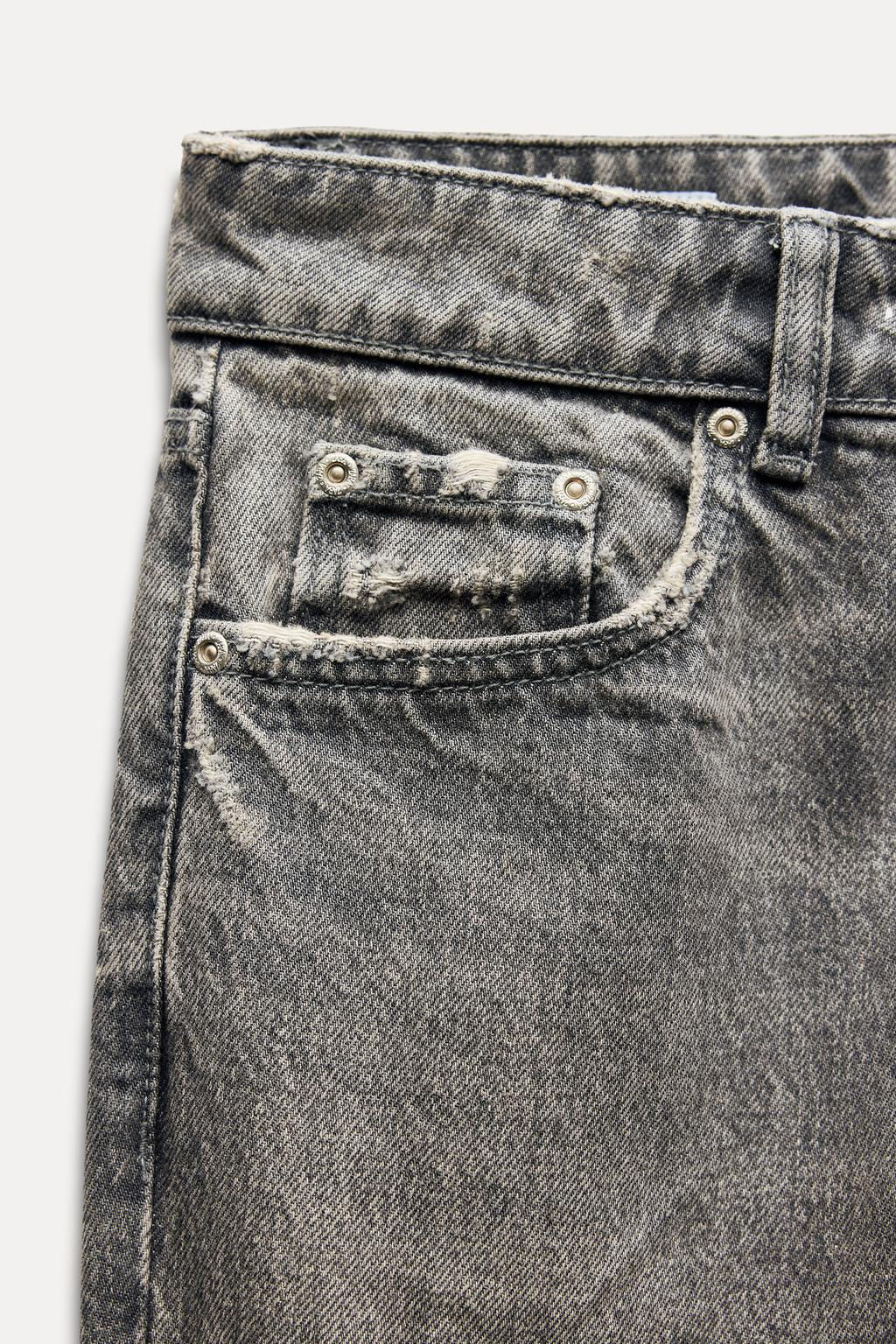 HIGH-WAIST TRF STOVE PIPE FOLDED JEANS - Zara фото 18