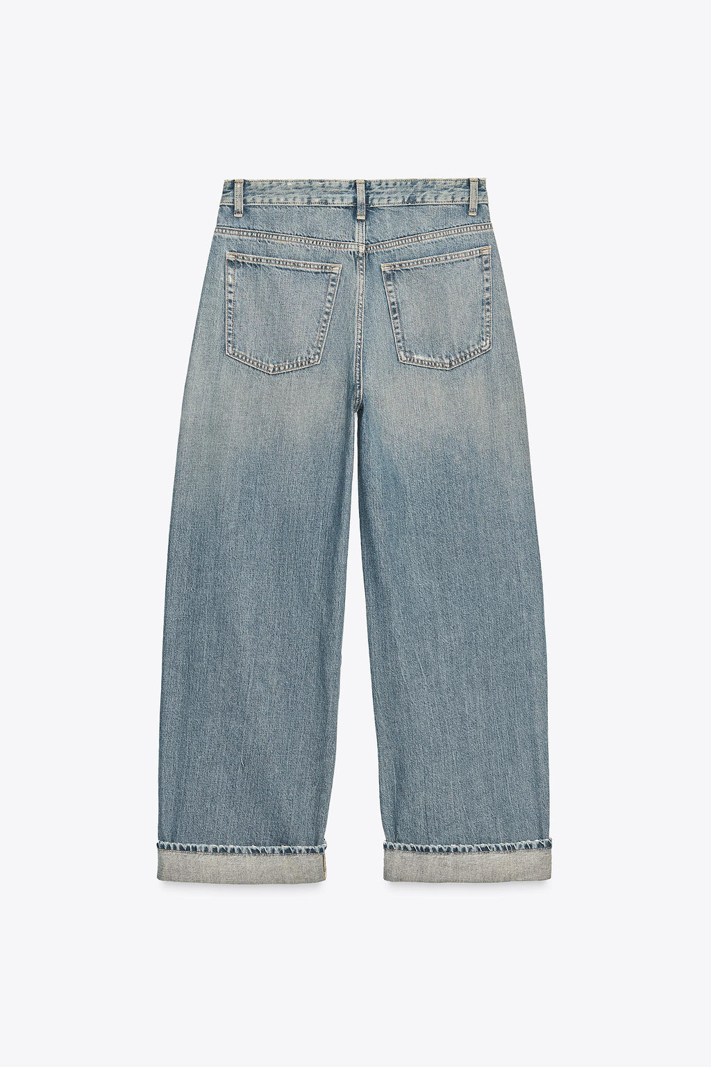 TRF MID-WAIST BAGGY FOLDED JEANS