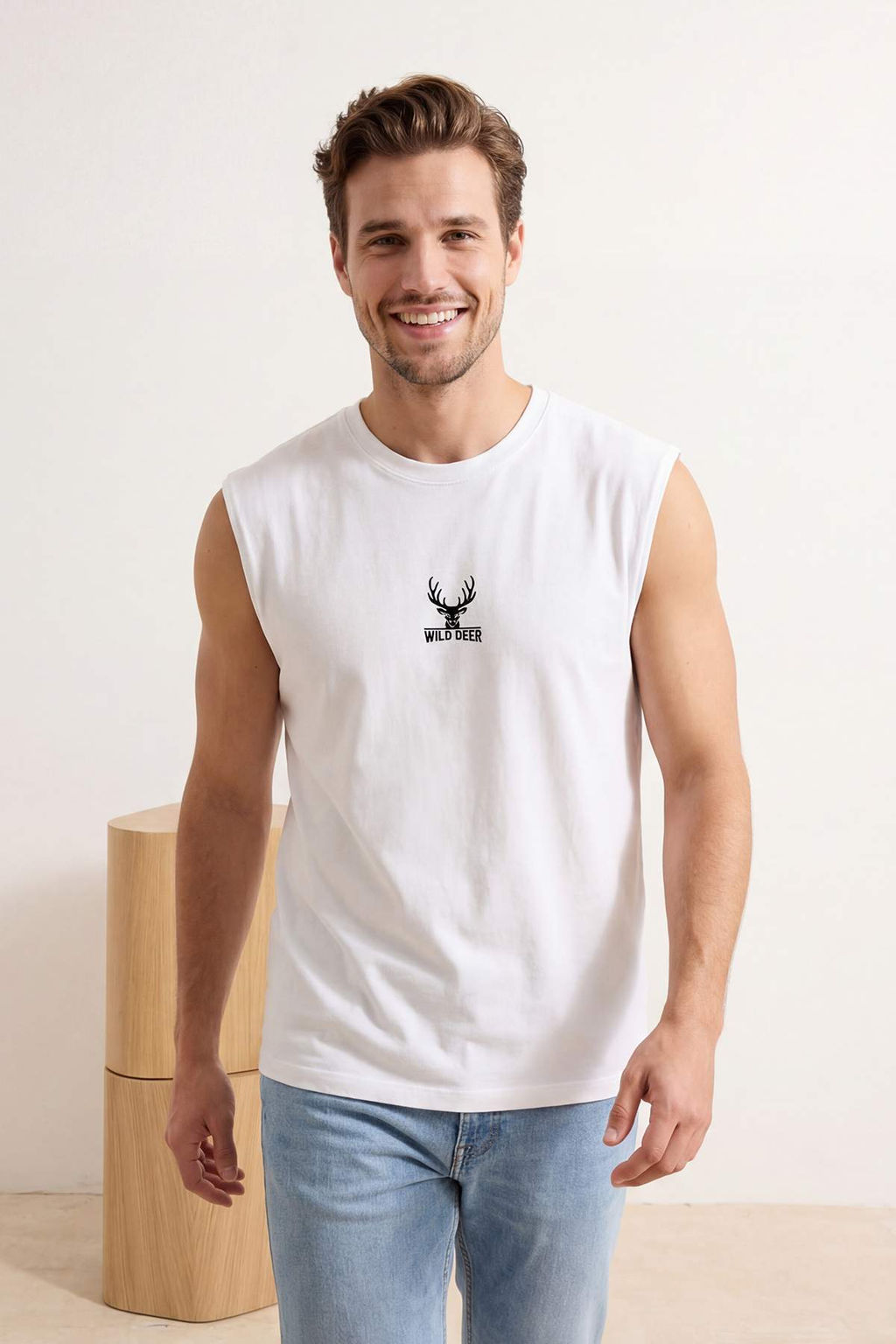 Beyaz Oversize/Genis Kesim %100 Pamuk Nak?sl? Atlet TMNSS26AL00002 - Trendyolmilla фото 8