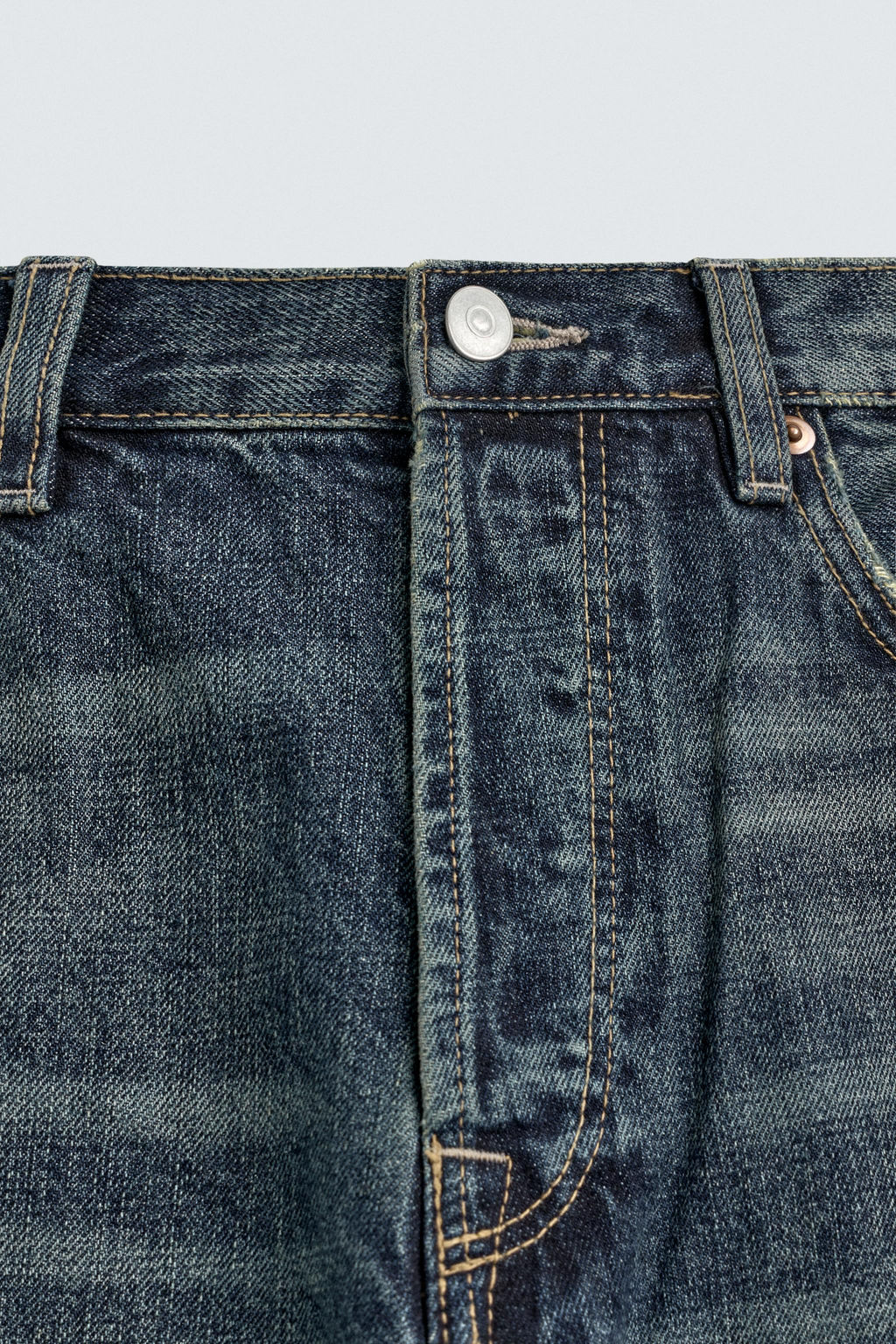 BERMUDA DENIM STRAIGHT FIT / Azul / Verde - Zara фото 10