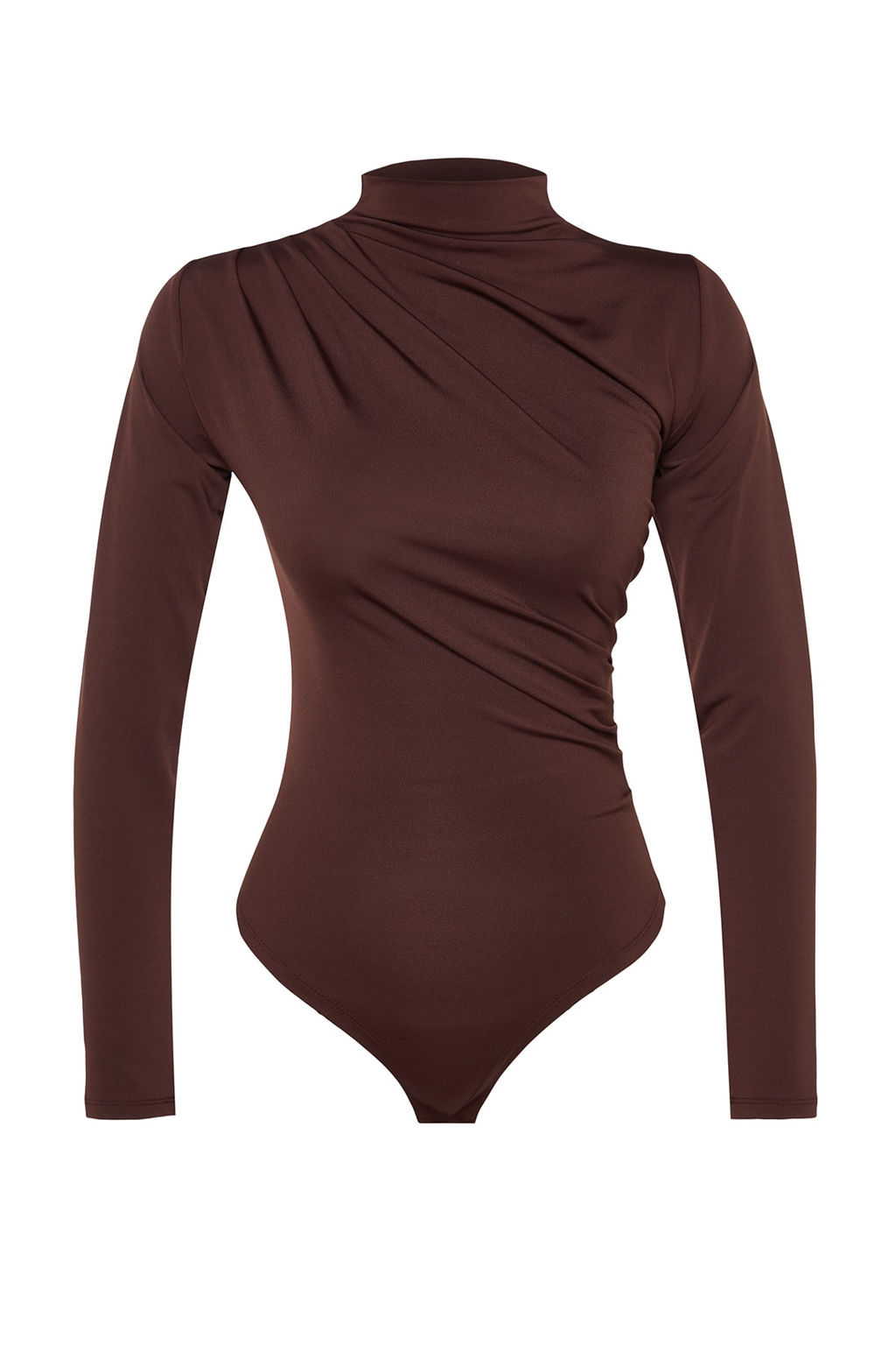 Kahverengi Buzgu Detayl? Dik Yaka C?tc?tl? Esnek Orme Body TWOAW24BD00014