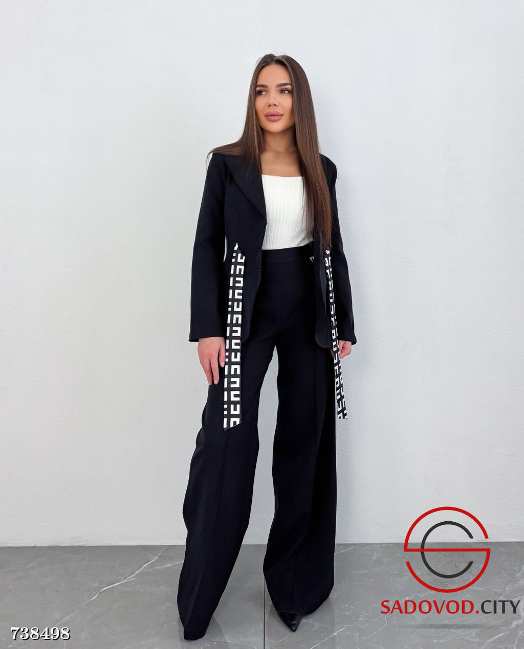 Брючный костюм классический с поясом для женщин - Bruno фото 5