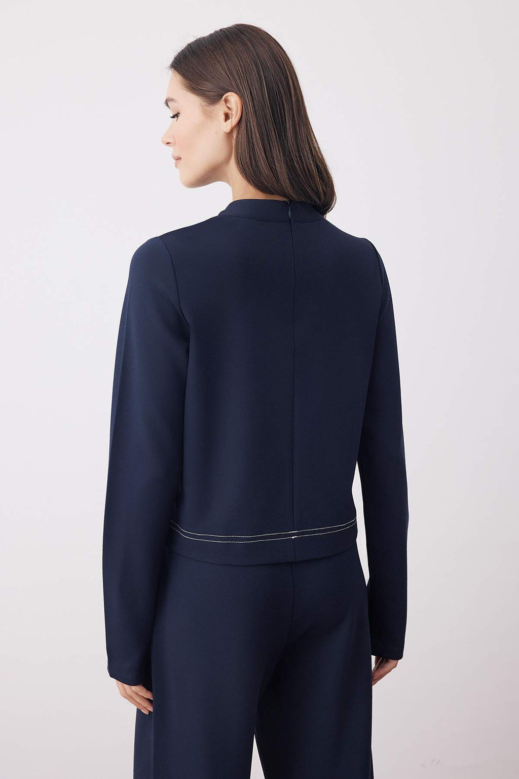 Lacivert Dik Yaka Regular/Normal Kesim Dikis Detayl? Orme Bluz TWOAW26BZ00107 - Trendyolmilla фото 4