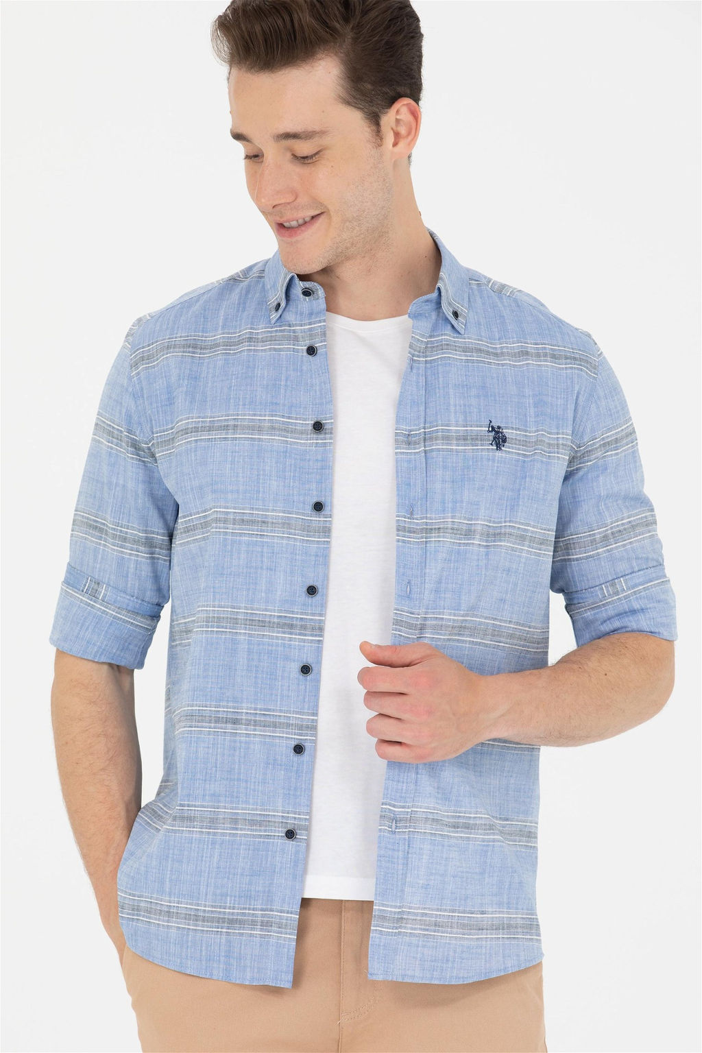 U. S. Polo Assn Мужская рубашка Saks с длинным рукавом - U.s. polo assn фото 10