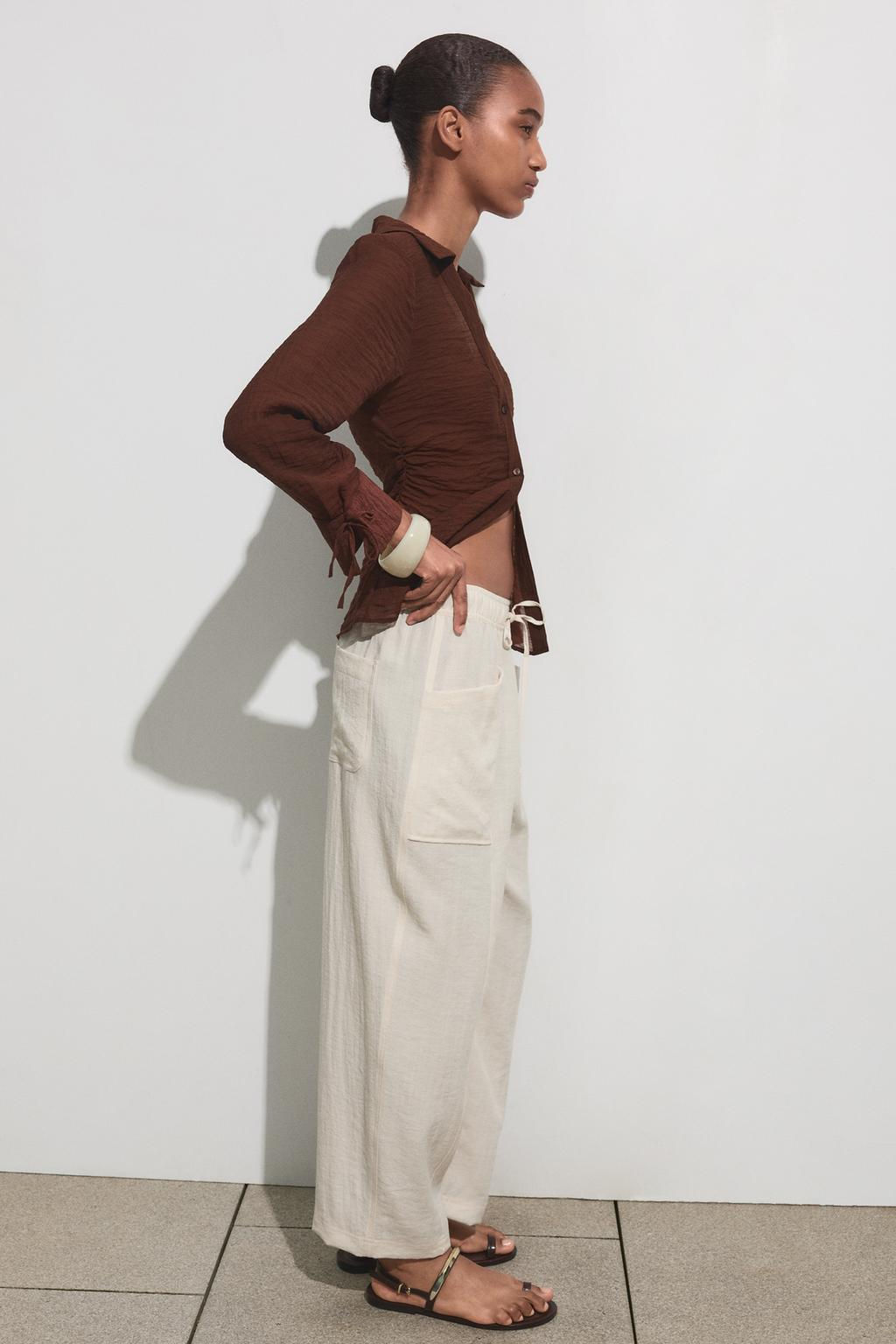 RUSTIC TROUSERS WITH ELASTIC WAIST - Zara фото 11