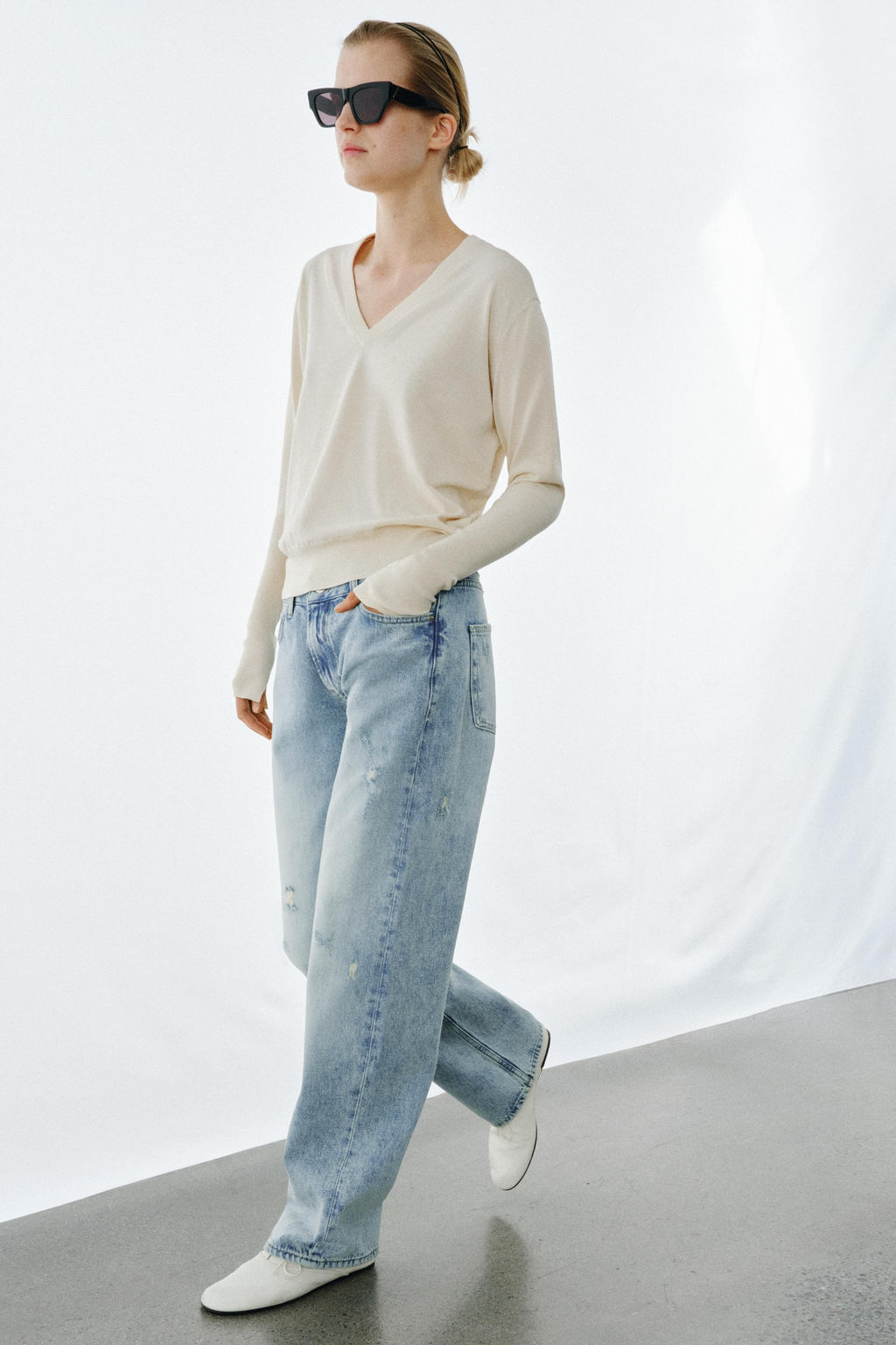 JEANS ZW COLLECTION RELAXED STRAIGHT TIRO BAJO / Azul - Zara фото 5