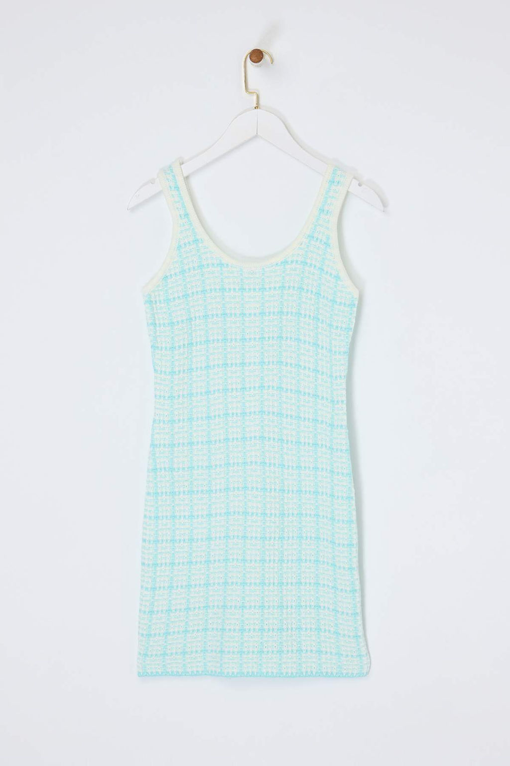 Mint K?sa / Mini Triko Tuvit Gorunumlu Simli Elbise TWOSS26EL00173