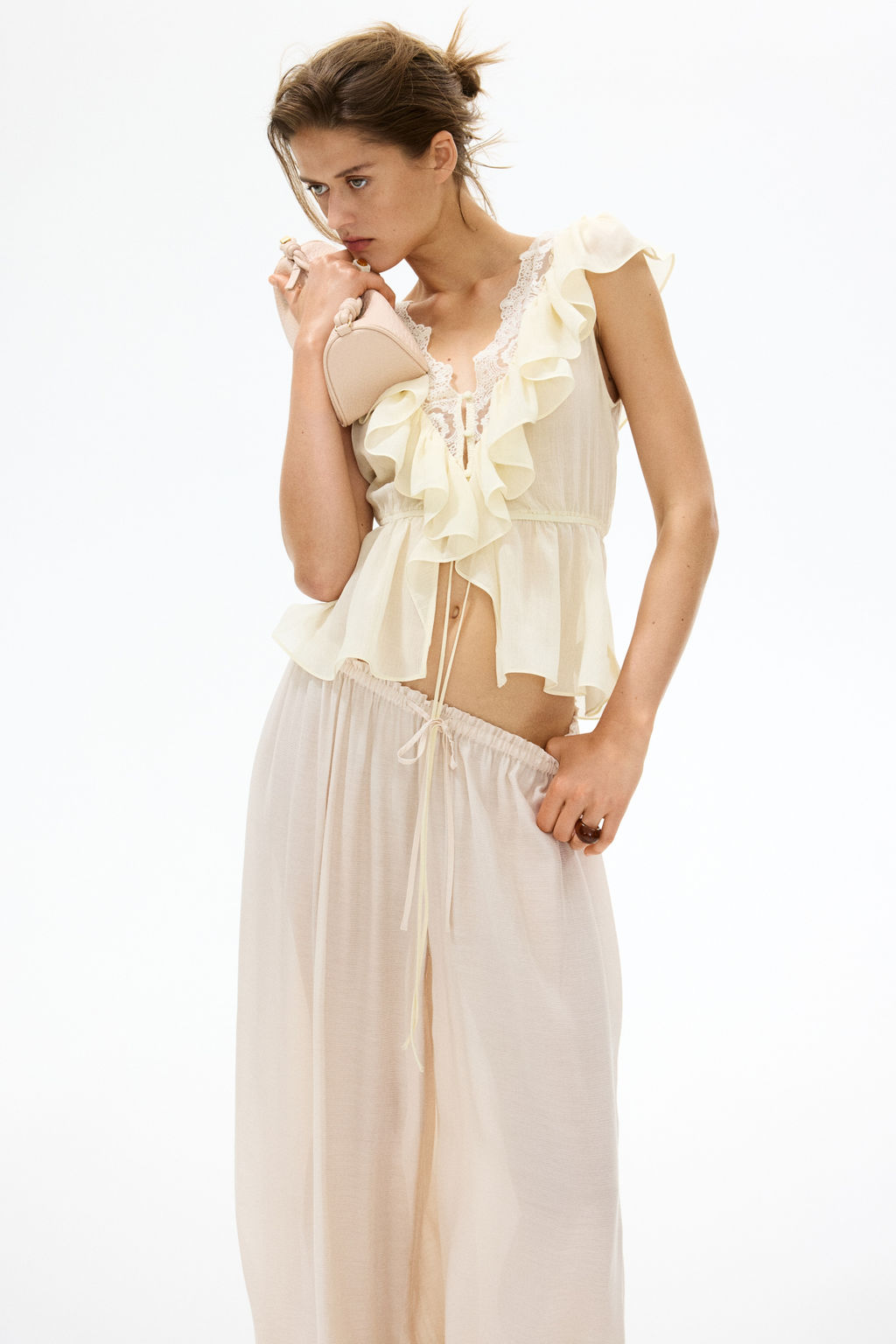 Top de lyocell con volantes - H&m фото 4