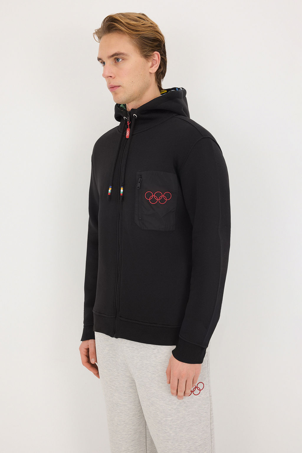 Siyah Olimpiyat Logo Bask?l? Cepli Unisex Basic Orme Sweatshirt - Trendyolmilla фото 6