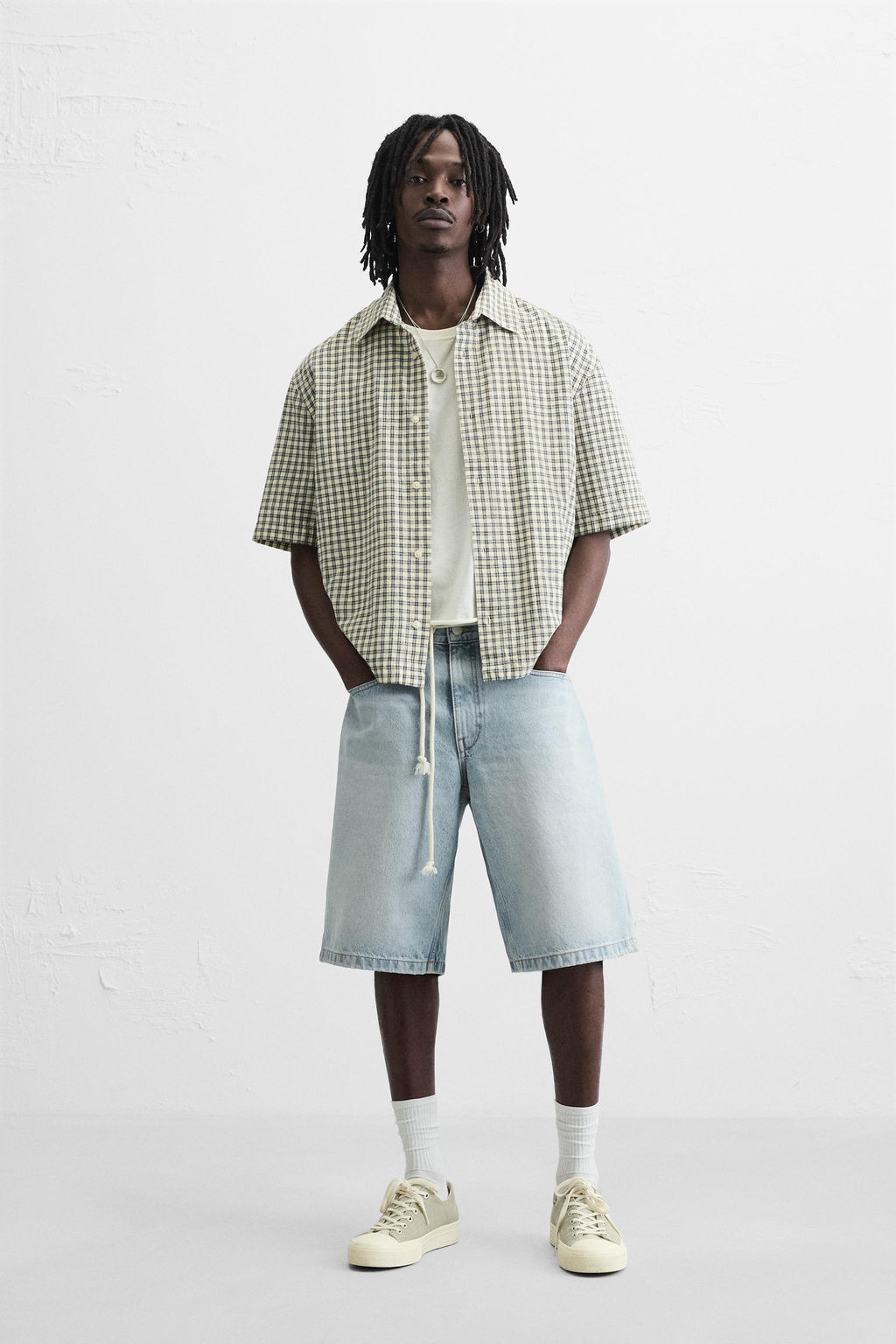 BAGGY FIT DENIM BERMUDA SHORTS