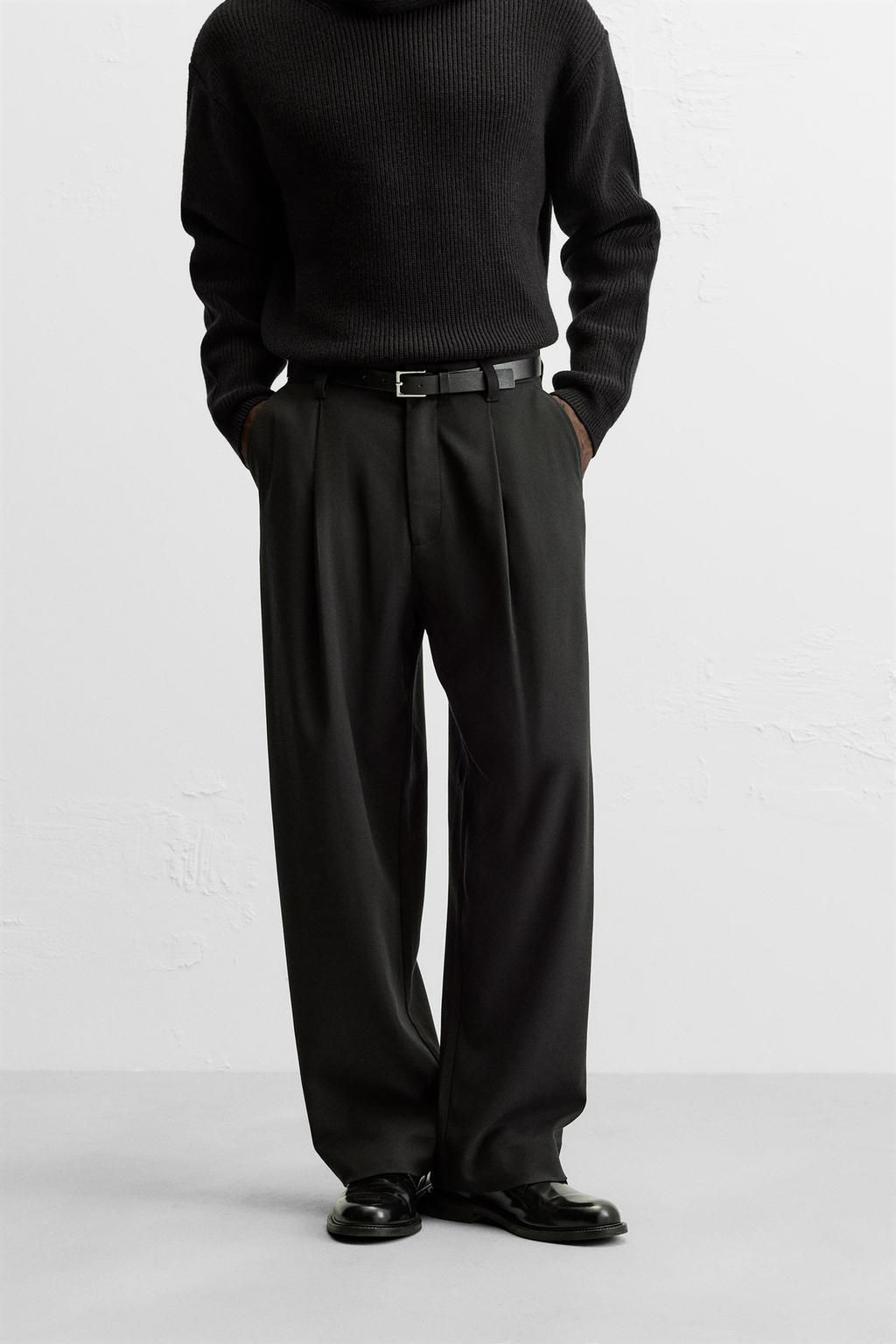 WIDE-FIT PLEATED TROUSERS - Zara фото 2