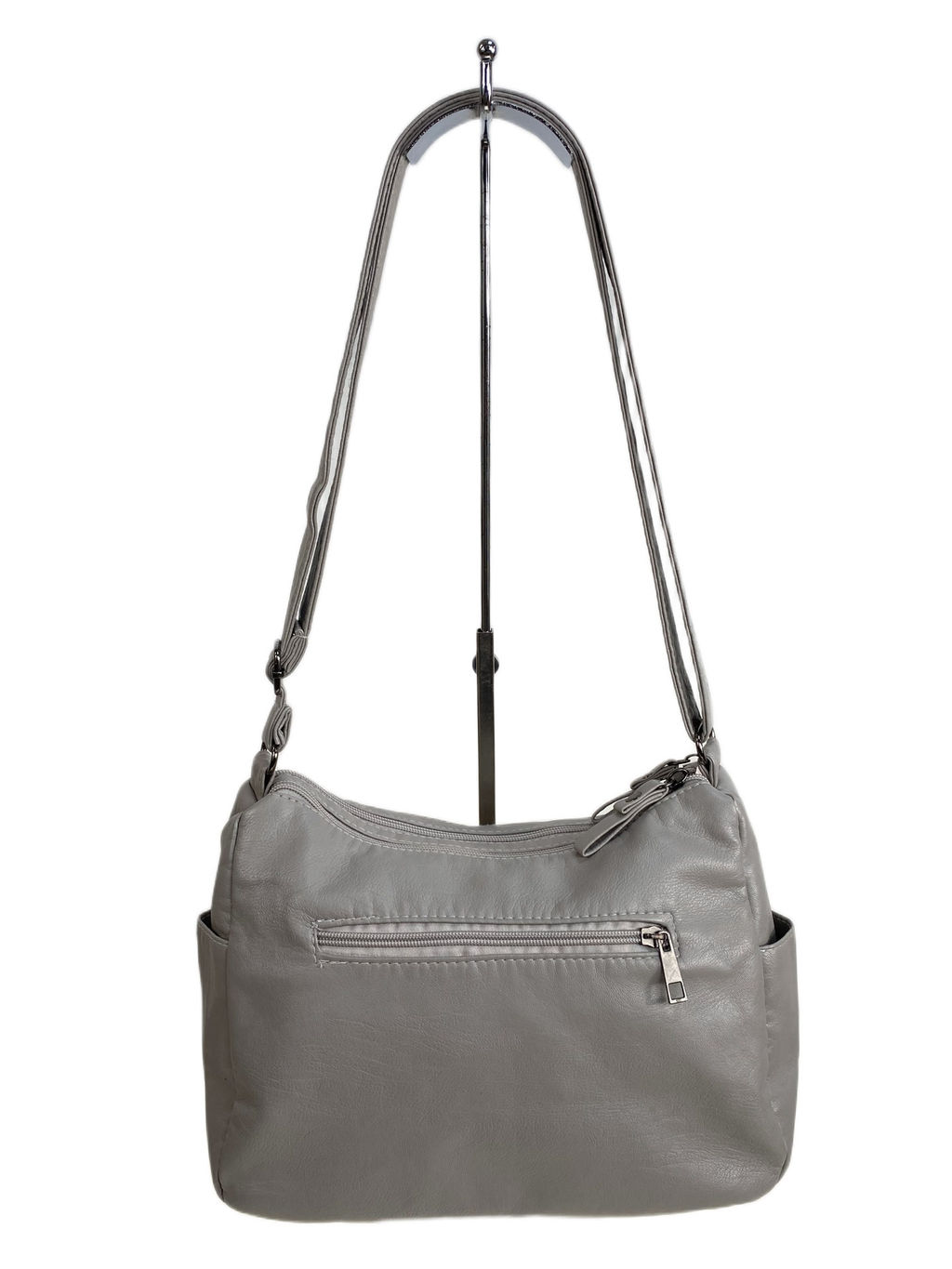 Женская сумка из искусственной кожи, цвет светло серый - Greta фото 2