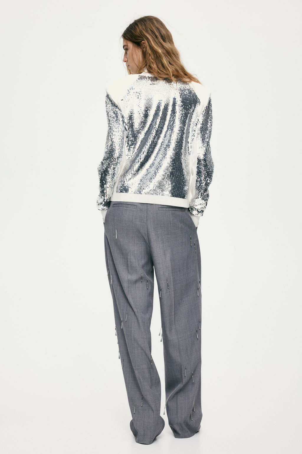 Top de lentejuelas con hombreras - H&m фото 5