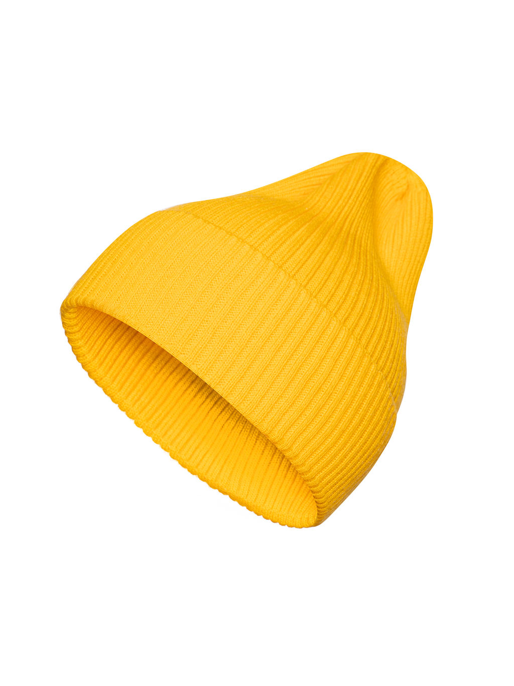 Шапка вязаная желтая