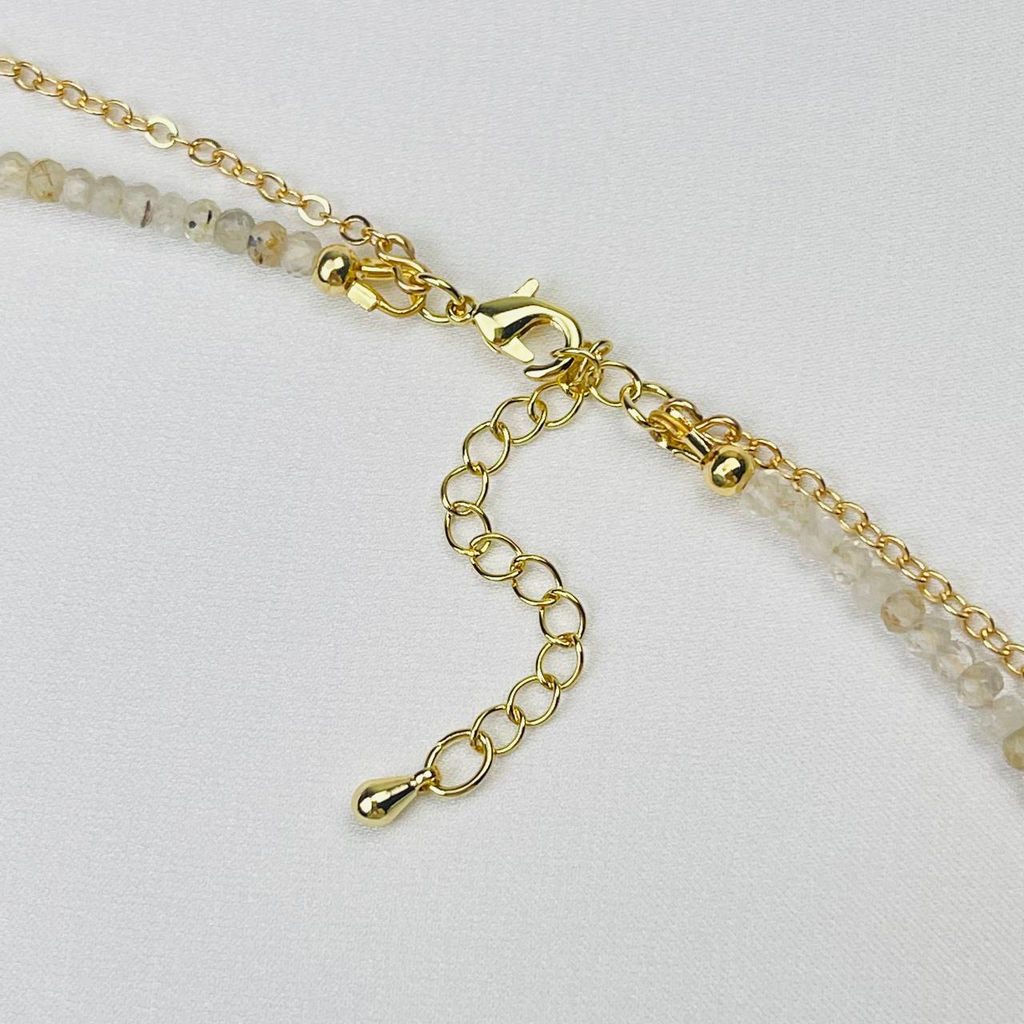 Колье двойное из Рутилового кварца и Сердолика