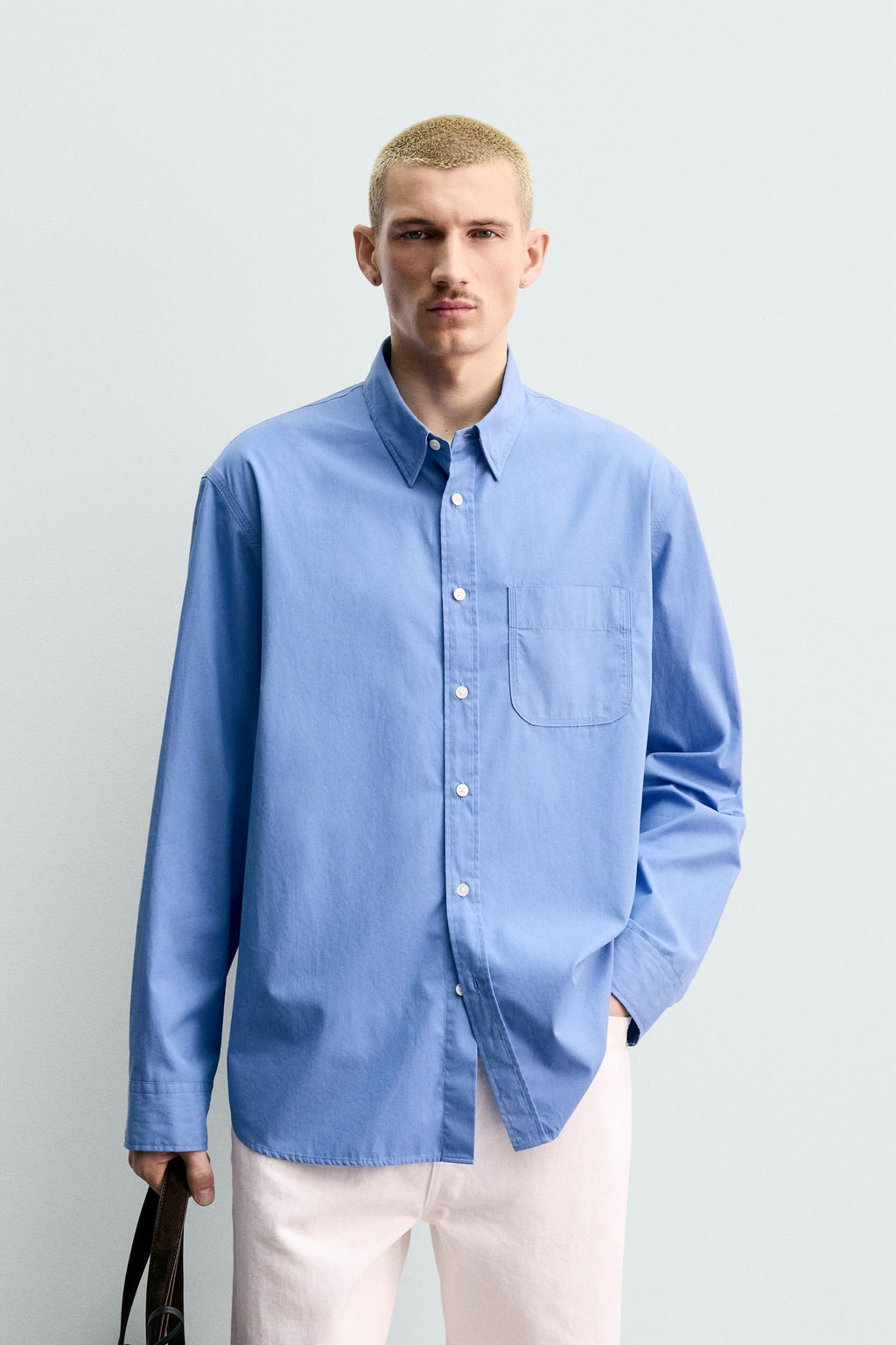 Рубашка Camisa Regular Fit Bolsillo Origins средне-синяя