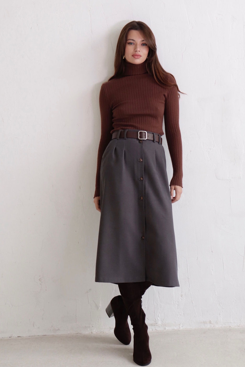 Юбка на пуговицах длины миди - Martichelli фото 15