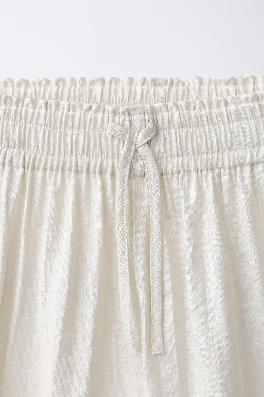 PANTAL?N WIDE LEG EFECTO ARRUGADO / Beige claro - Zara фото 3