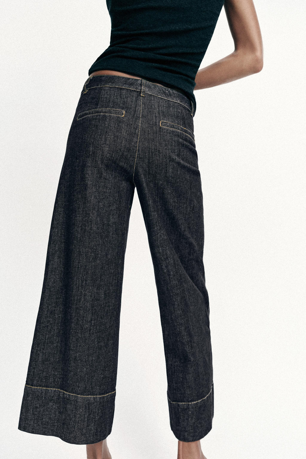 PANTALON Z1975 CULOTTE DENIM / Negro