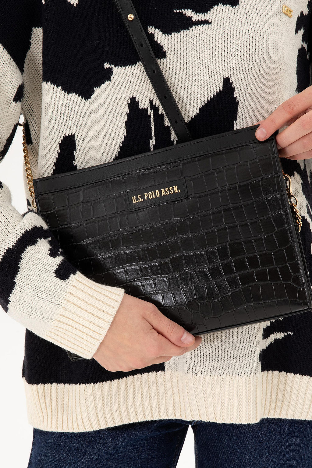 Женская черная сумка через плечо Неожиданная скидка в корзине - U.s. polo assn фото 2