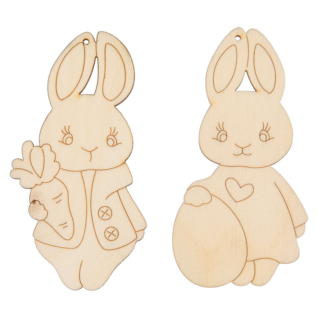 Заготовка для декорирования Mr. Carving ВД-1228 Набор подвесок Зайчики фанера 5 х 9 х 0.3 см