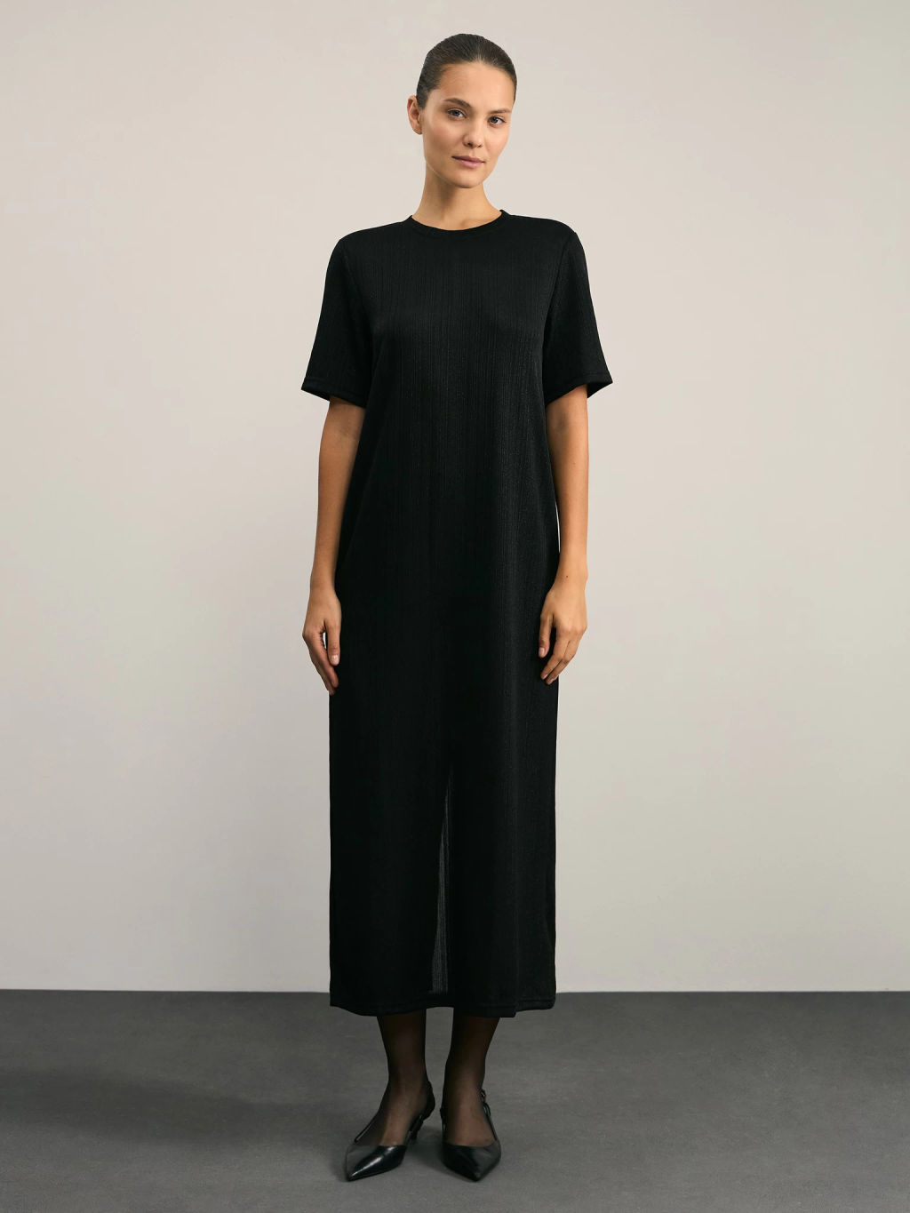 Платье - футболка с мерцающей нитью / Zarina  фото 2