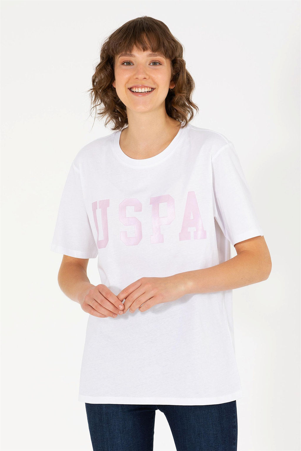U. S. Polo Assn Женская белая базовая футболка с круглым вырезом - U.s. polo assn фото 8