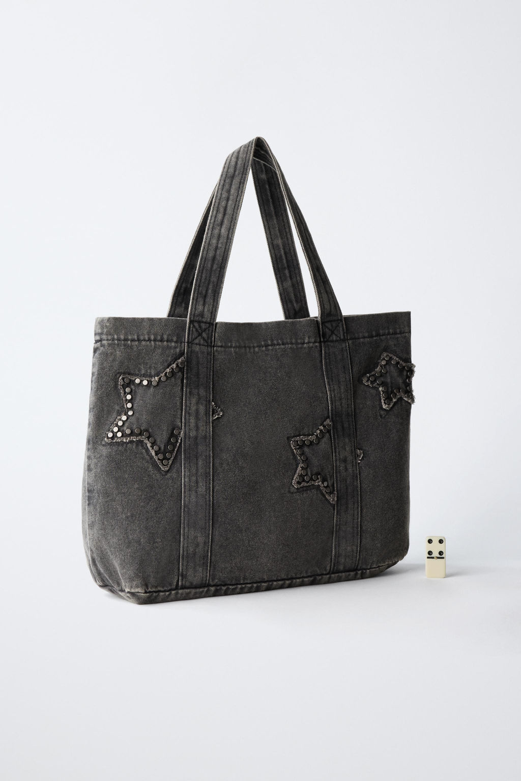 SHOPPER DENIM ESTRELLAS / Negro - Zara фото 6