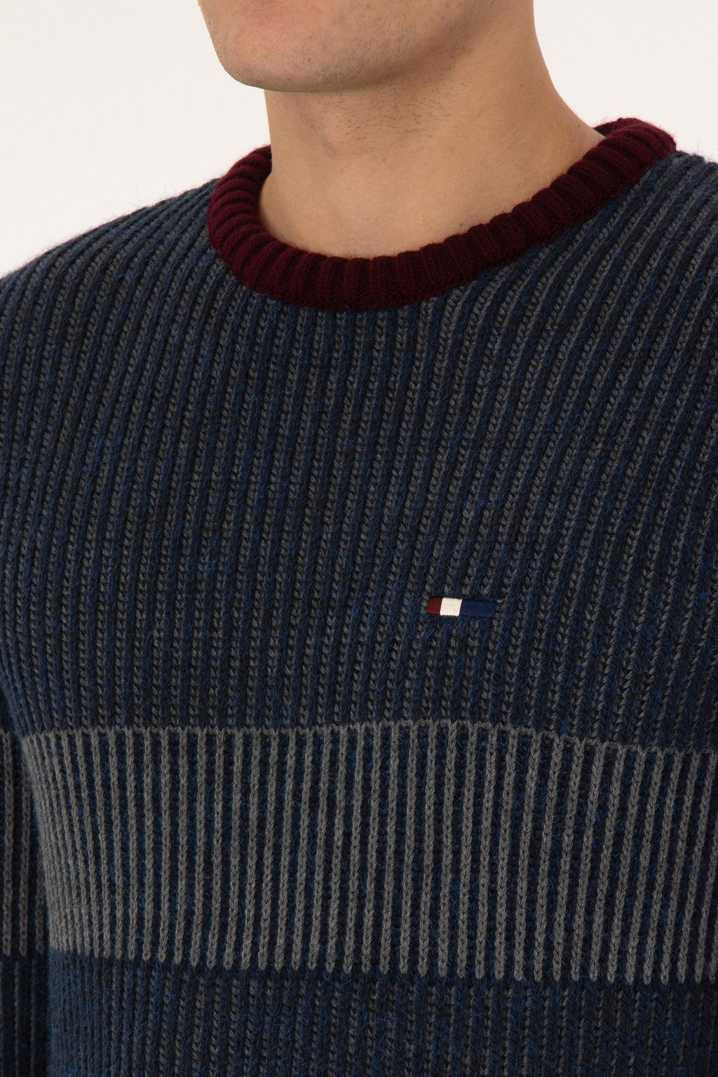 Erkek Slim Fit Bisiklet Yaka Lacivert Kazak - U.s. polo assn фото 7