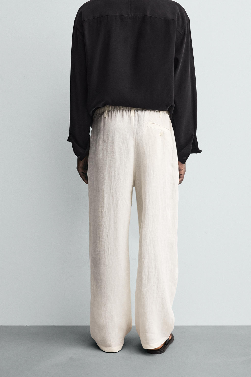 100% LINEN RELAXED FIT TROUSERS - Zara фото 3