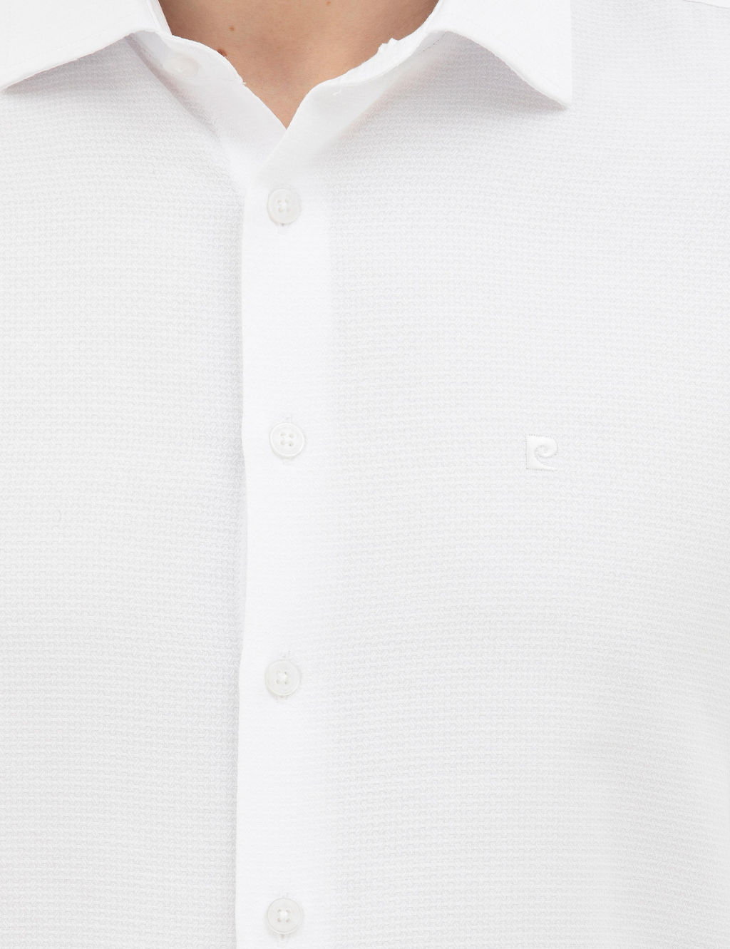 Рубашка Pierre Cardin Slim Fit белая с длинным рукавом