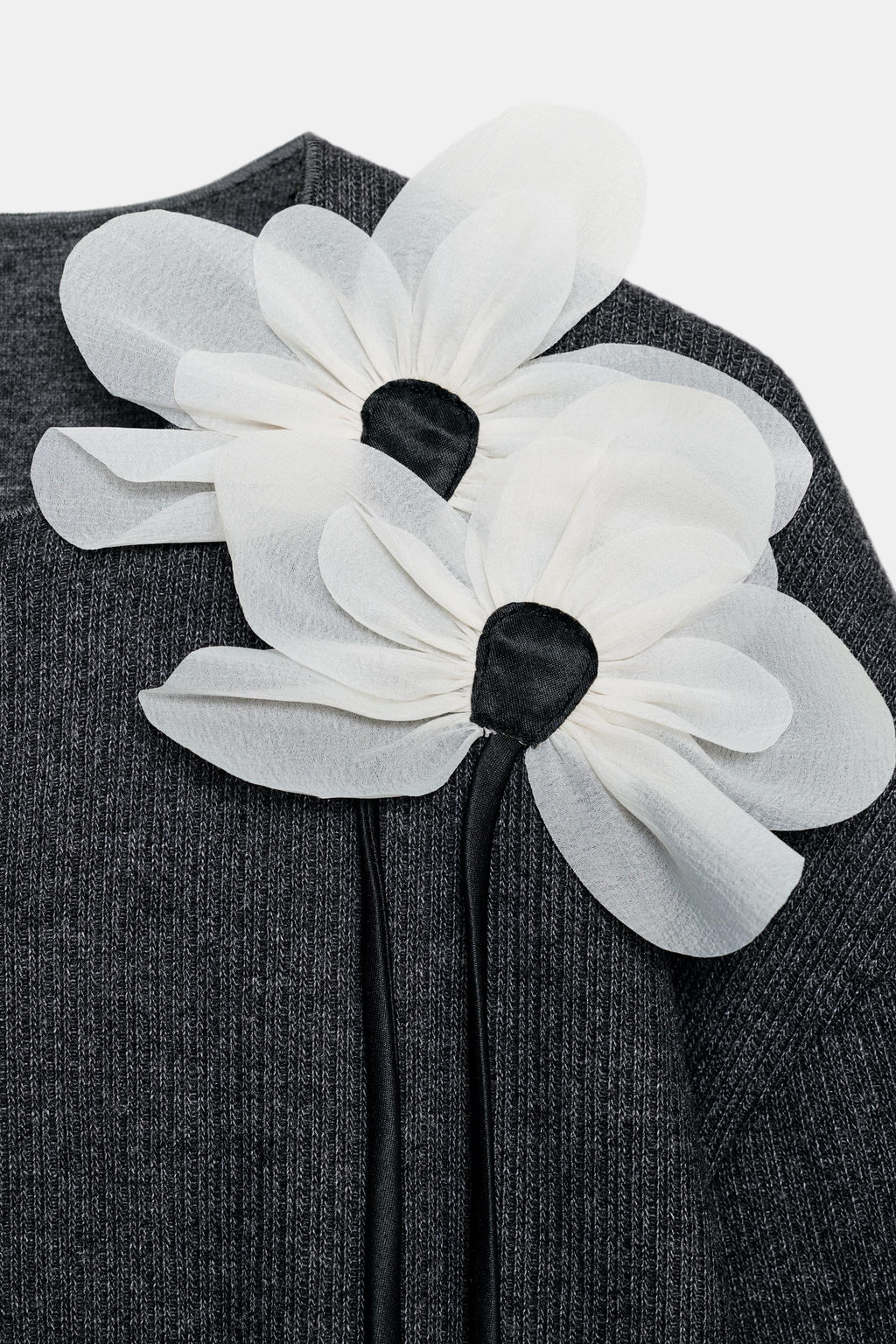 FLORAL RIBBED CARDIGAN - Zara фото 6