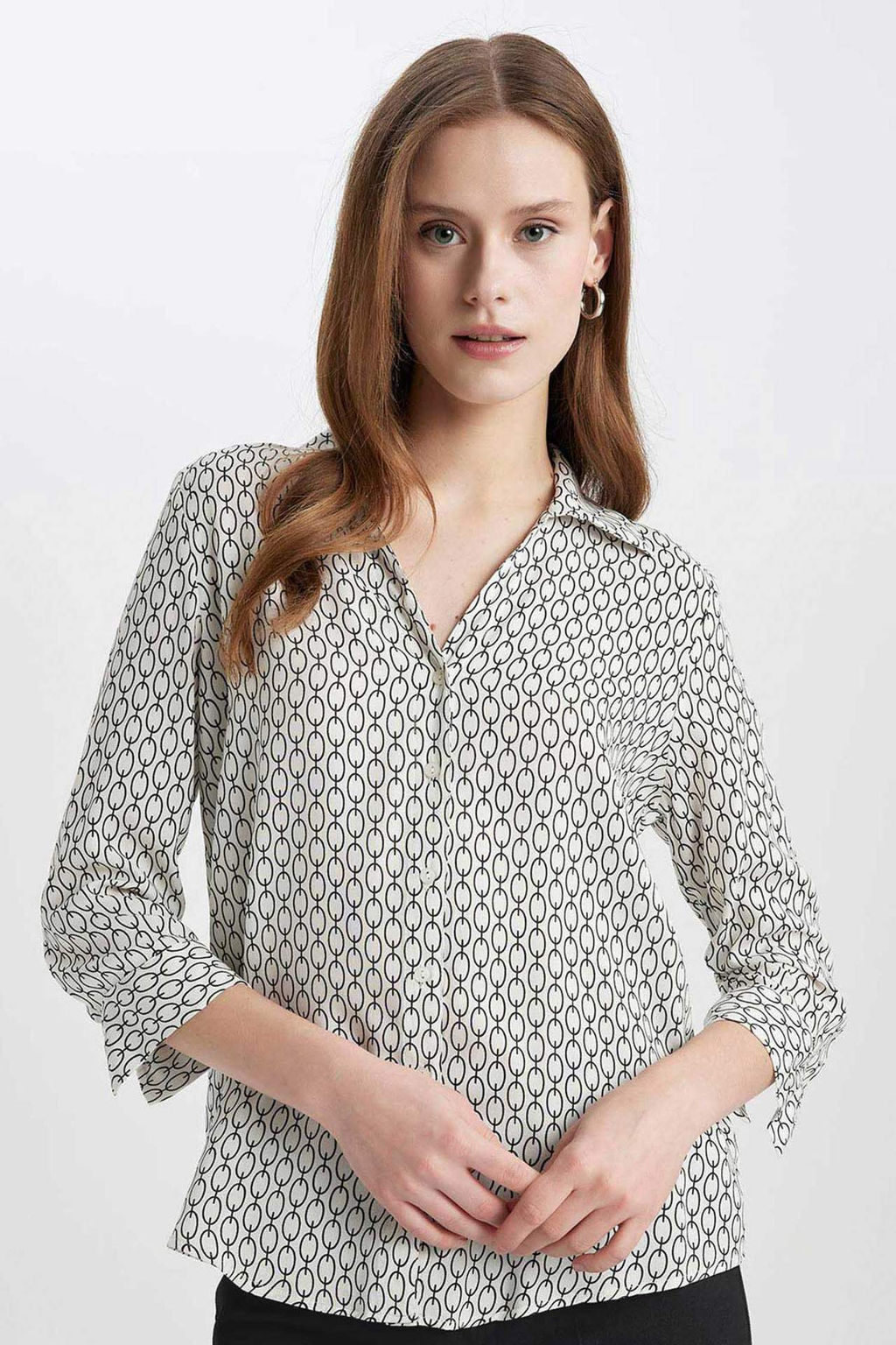 Regular Fit Uzun Kollu Desenli Gomlek - Defacto фото 2